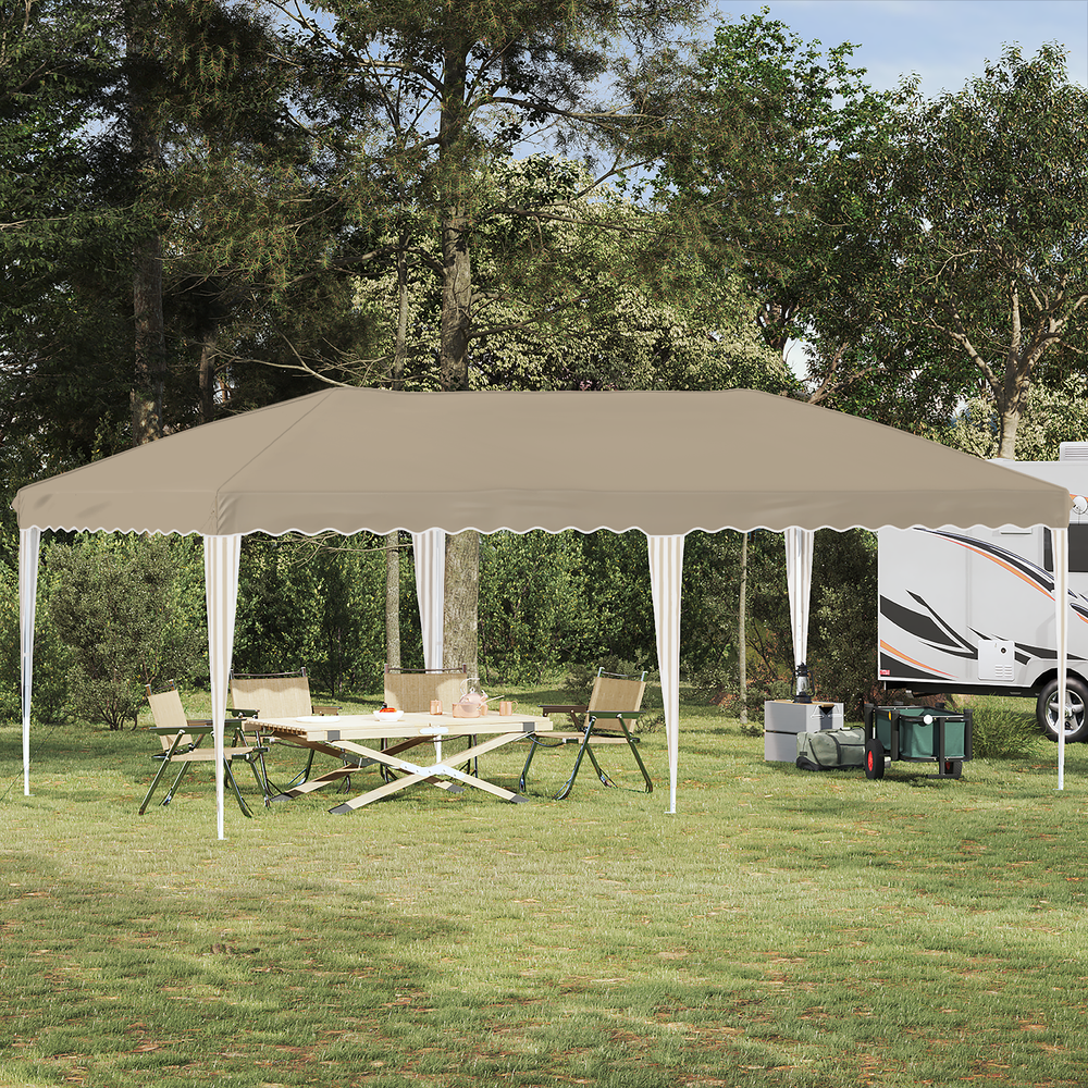 Pop-up šventinis palapinė 575 x 290 x 245 cm Kreminė