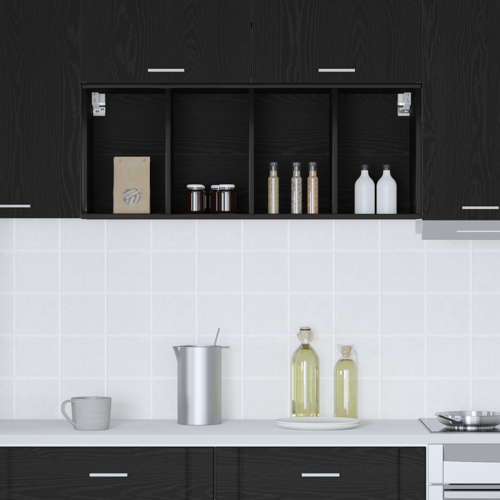 Wall cabinet Riga Black oak 40 x 29.5 x 100 cm