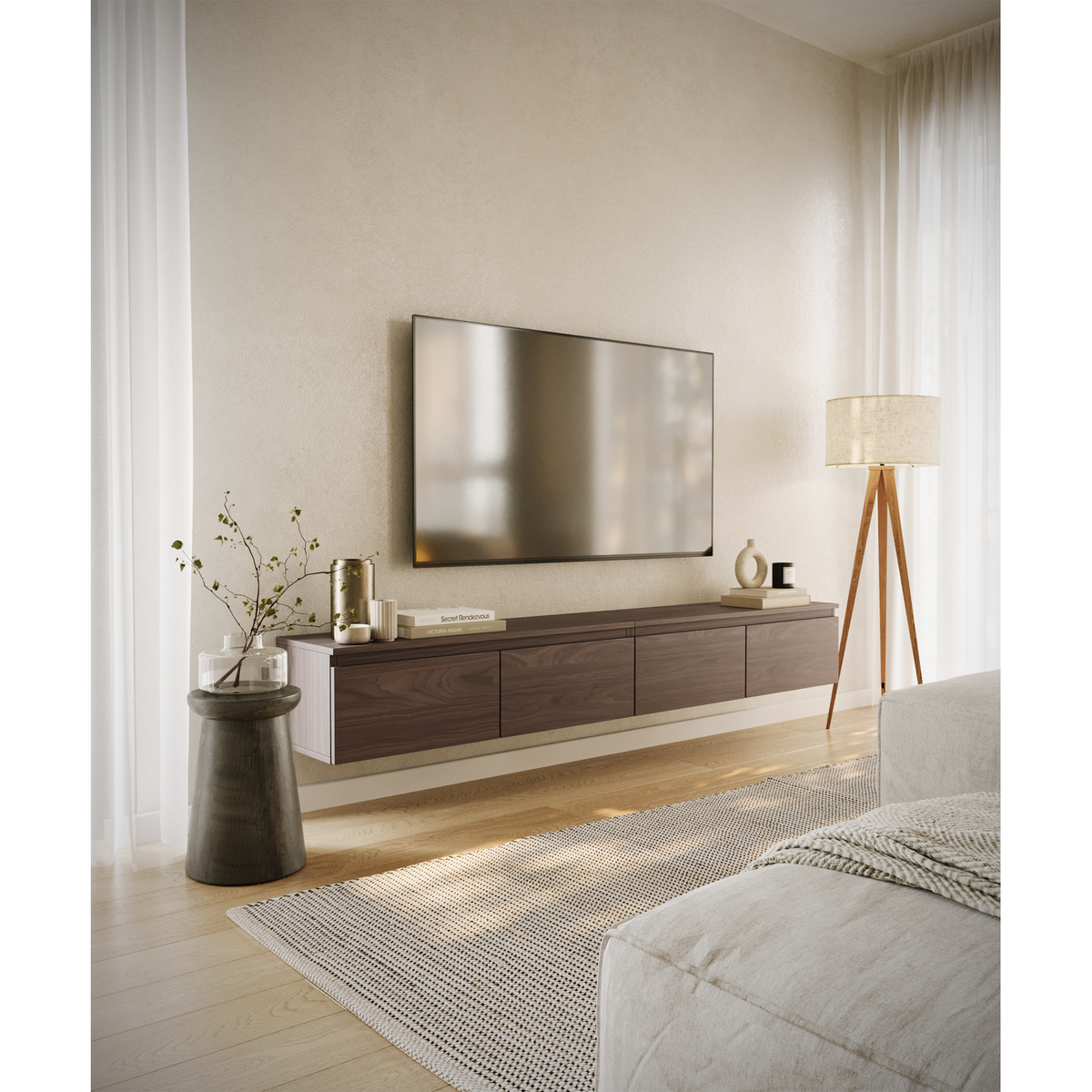 TV spintelė SVEN, 200 cm, riešutmedis