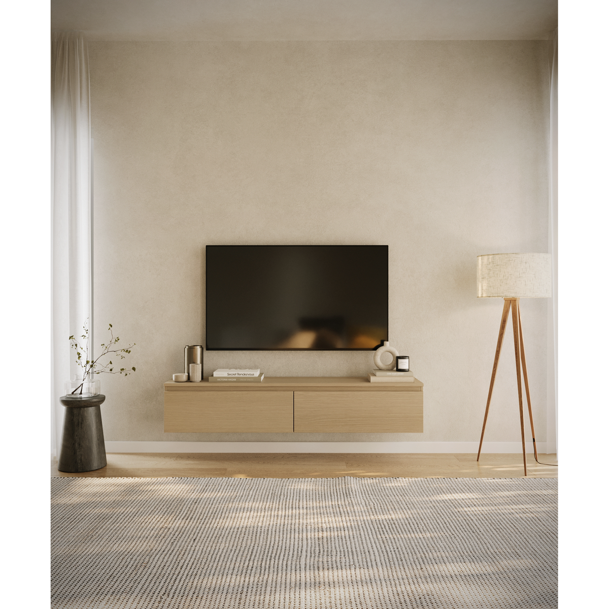 Pakabinama TV spintelė SVEN, ąžuolas, 150 cm