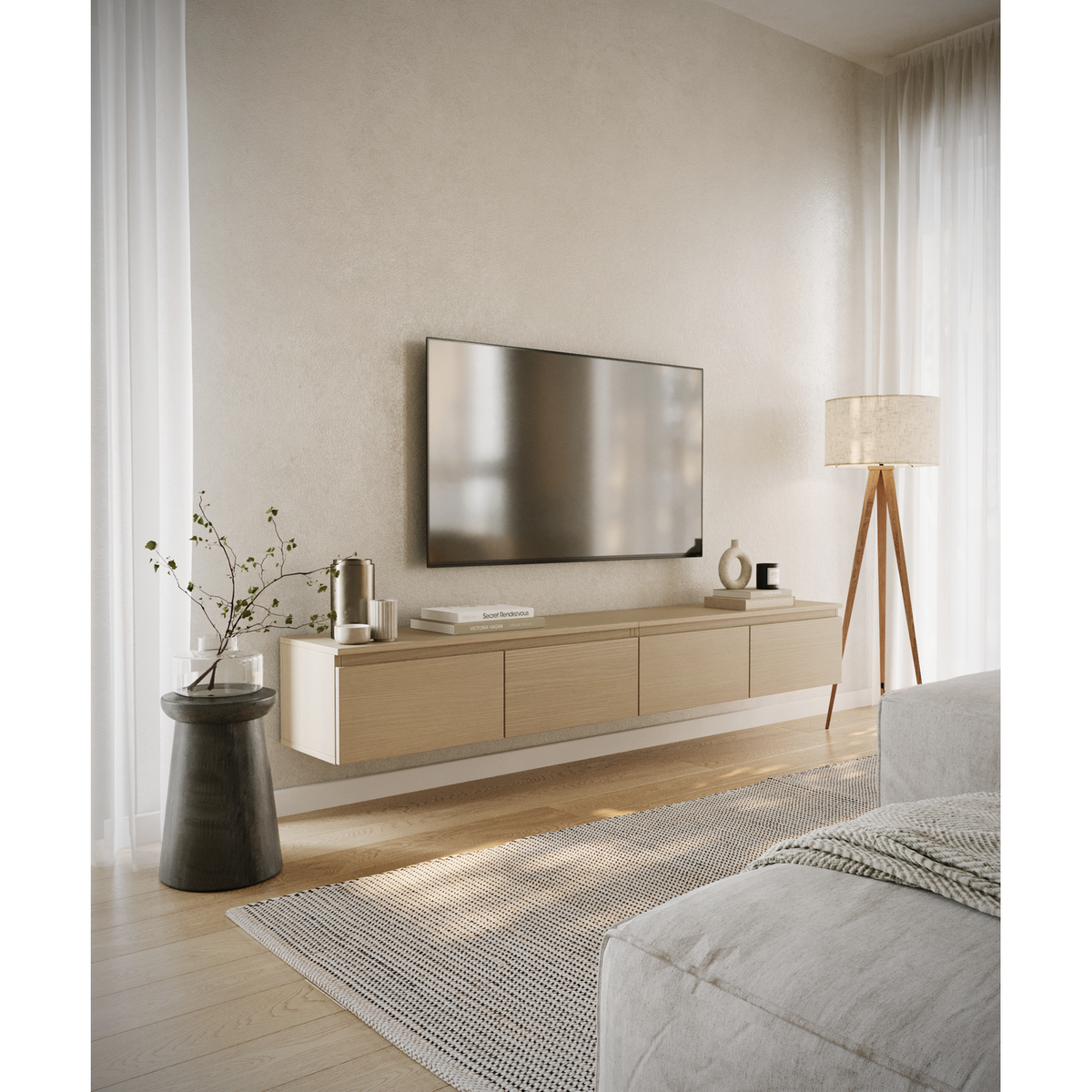 TV spintelė SVEN, 200 cm, ąžuolas