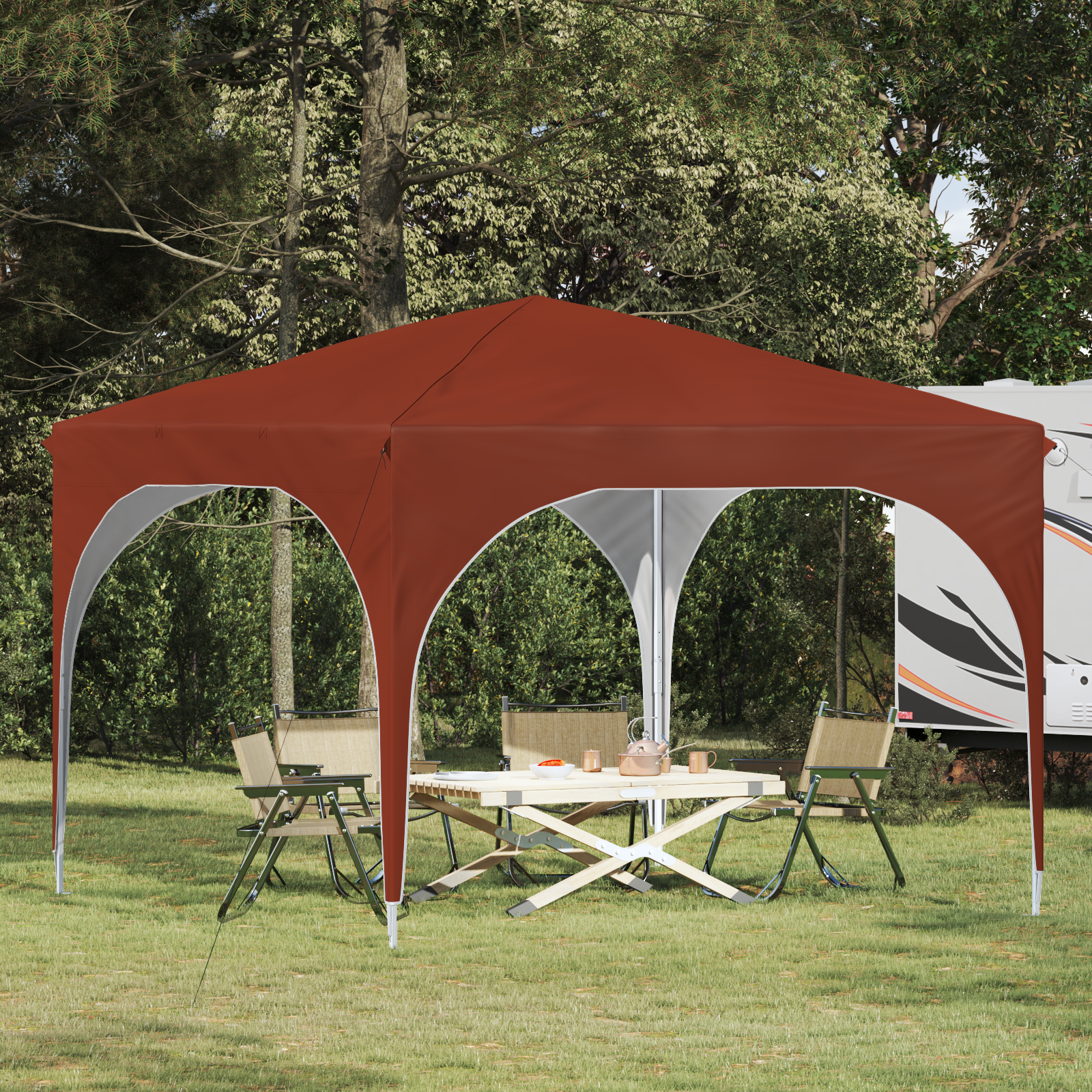 Pop-up šventinis palapinė 290 x 290 x 245 cm Terakotos