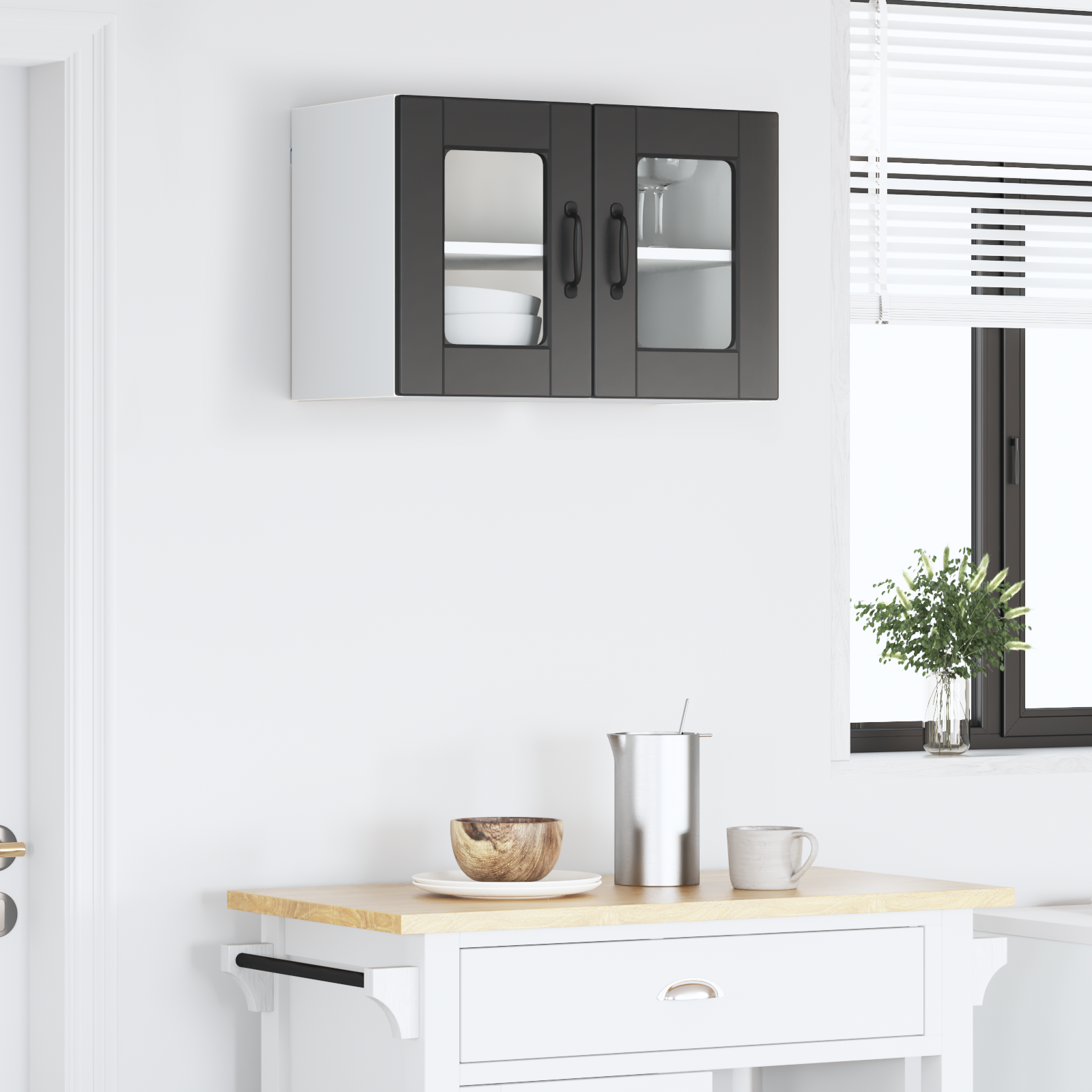 Virtuves skapis melns 60x31x40 cm apstrādāta koksne