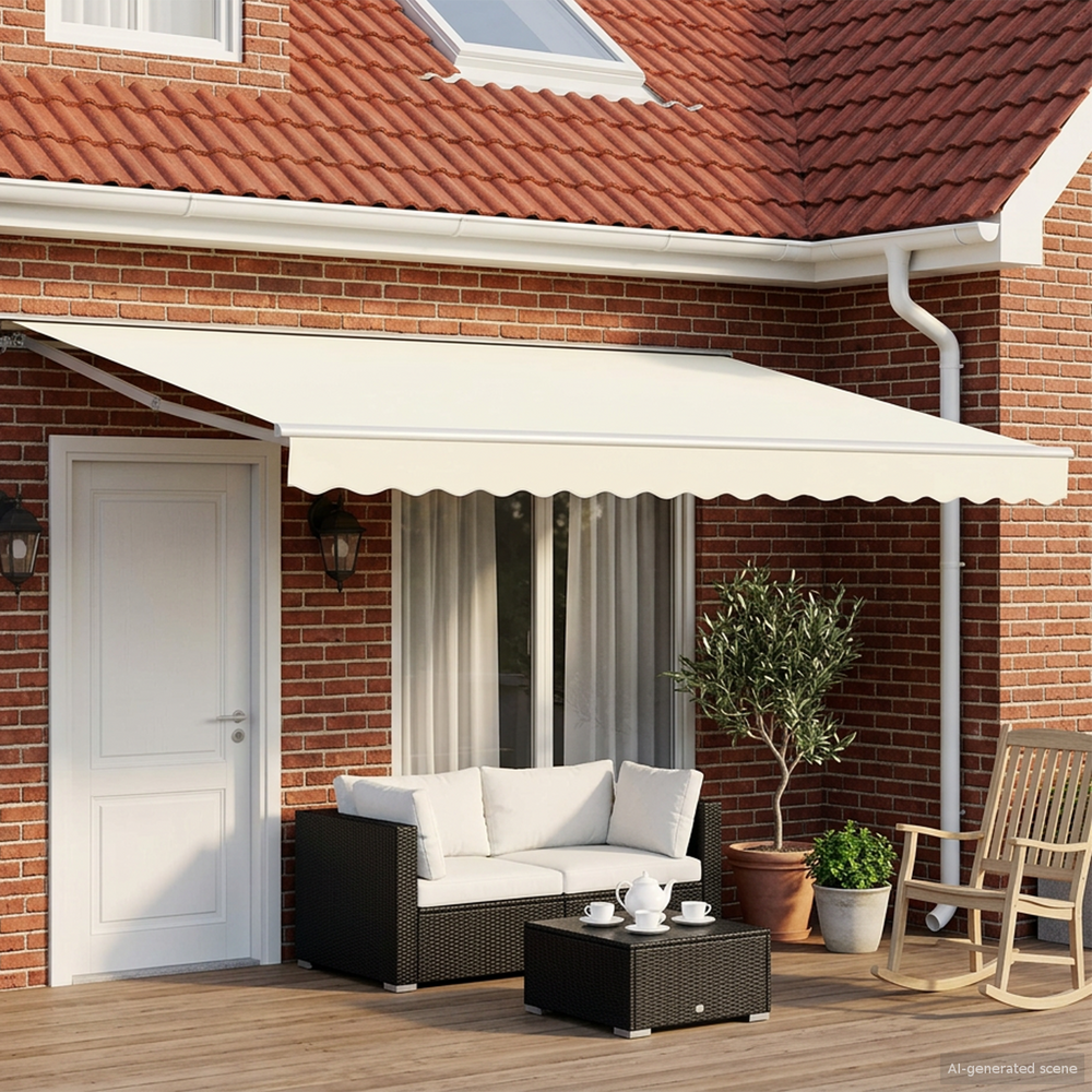 Elektrinė ištraukiama pavėsinė Kreminė 5 × 3,5 m