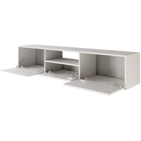 Pakabinama TV spintelė ZARI, balta, 150 cm, 3 – užvalkalo detalė