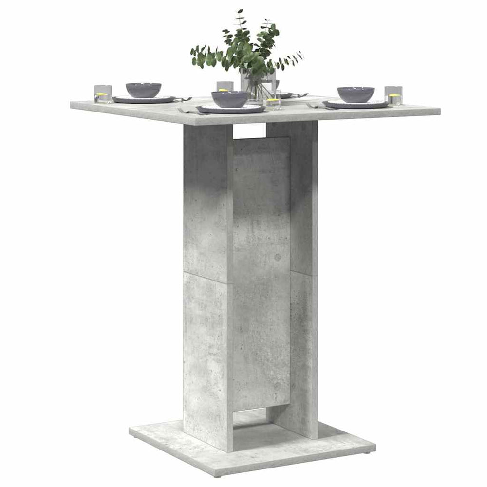 Bistro staliukas, betono pilkas, 60x60x75cm, apdirbta mediena - Namų Idėja