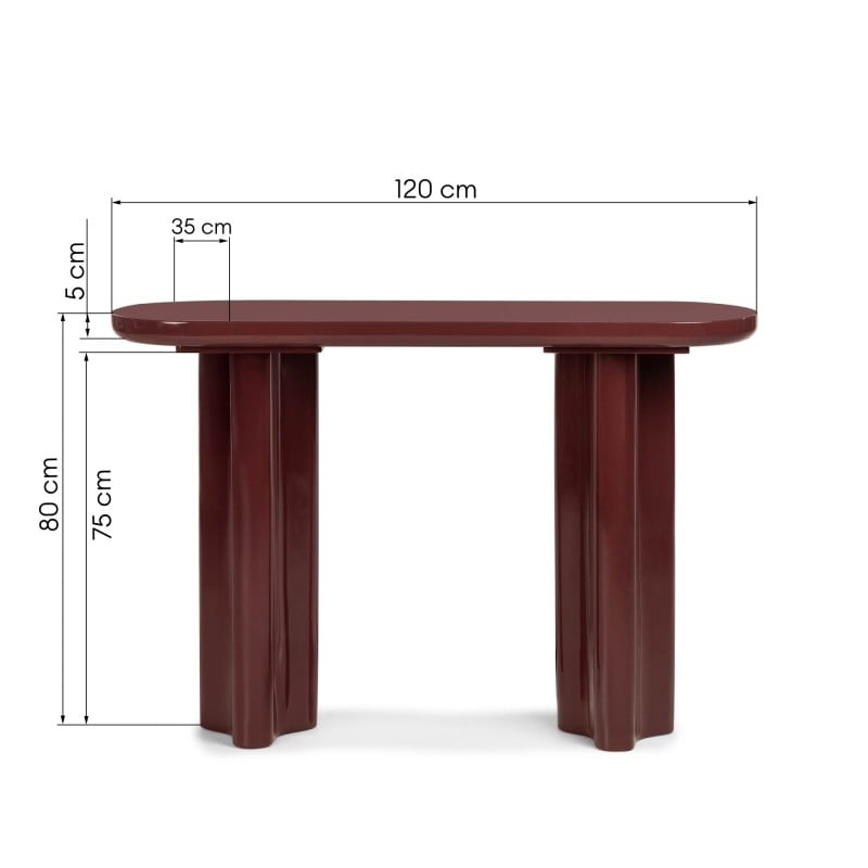 Konsolė JALISCO 120 cm, burgundas/rudas