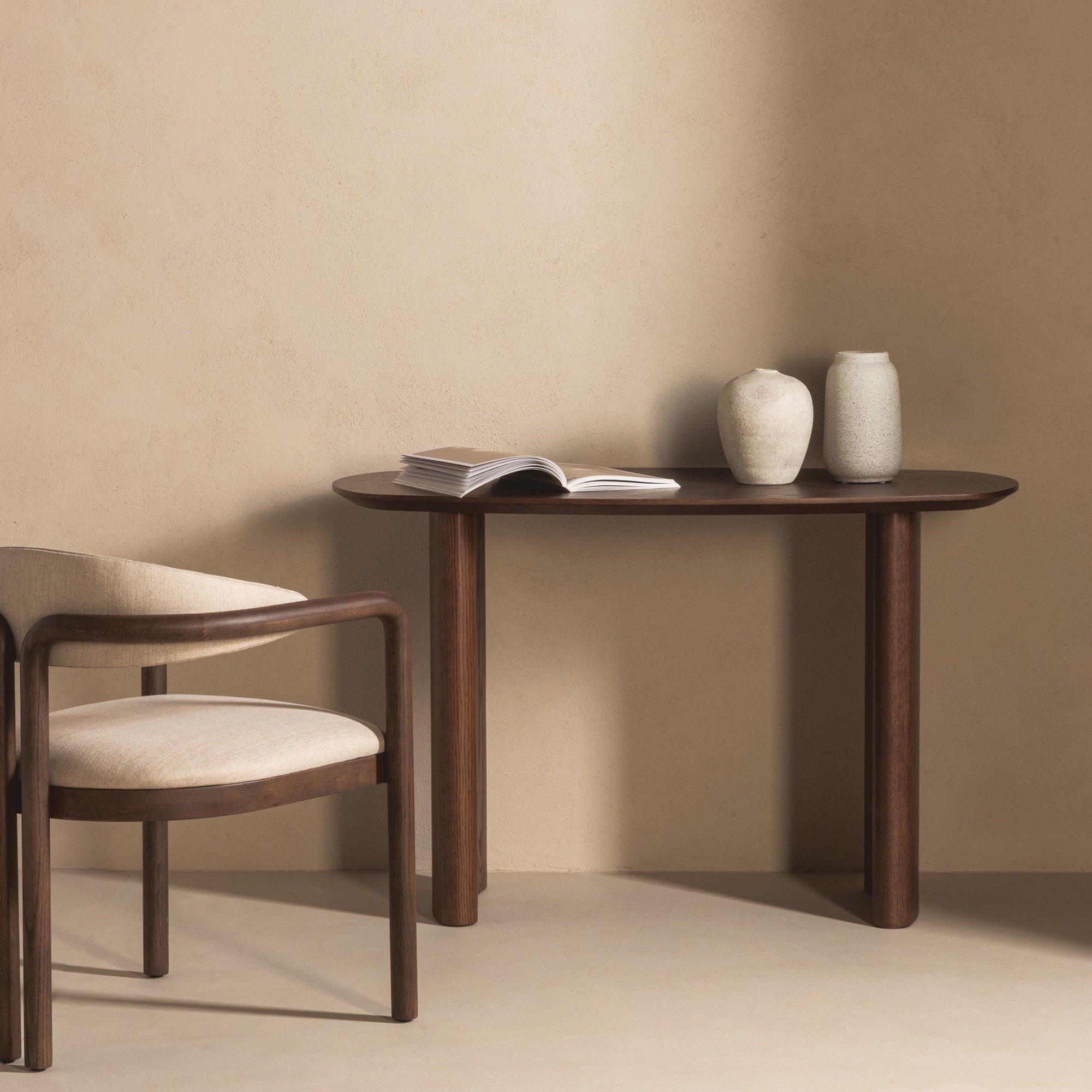 Desk PATINE, dark oak, 120 cm