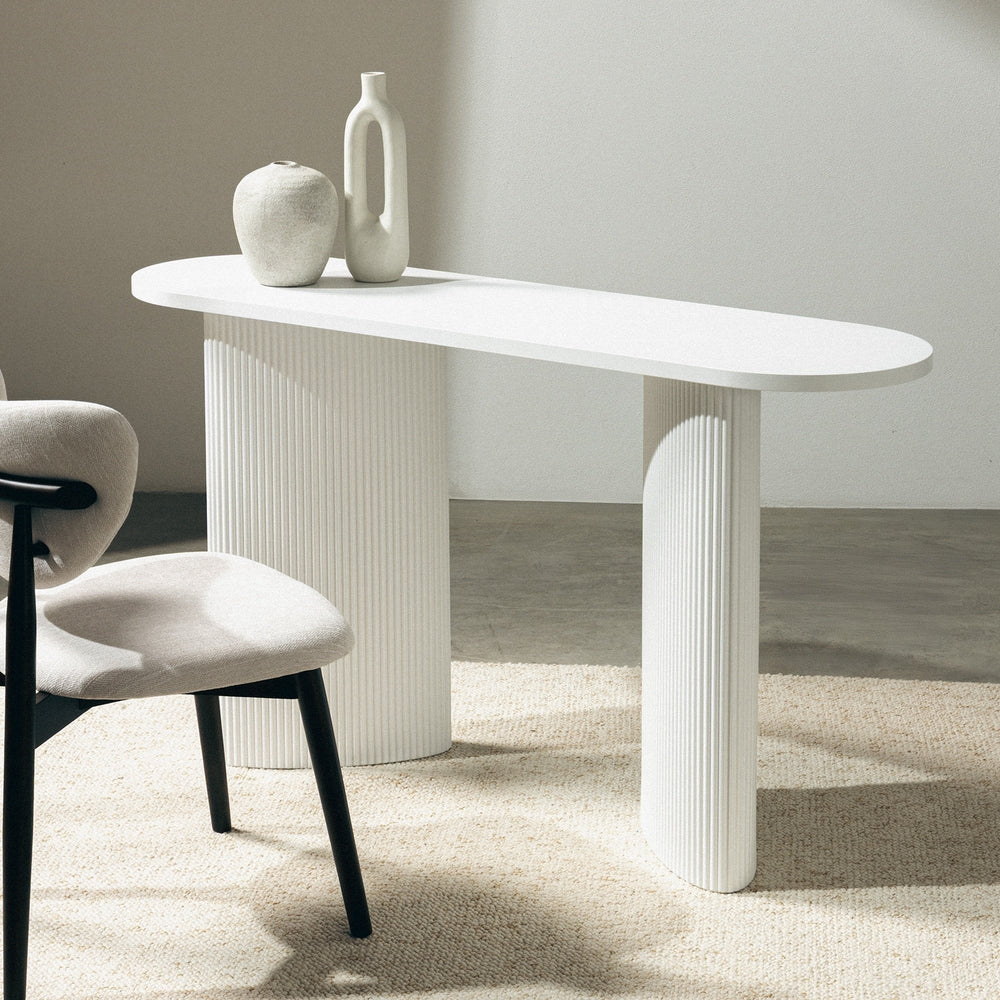 Desk PERIOL, white, slatted, 140 cm