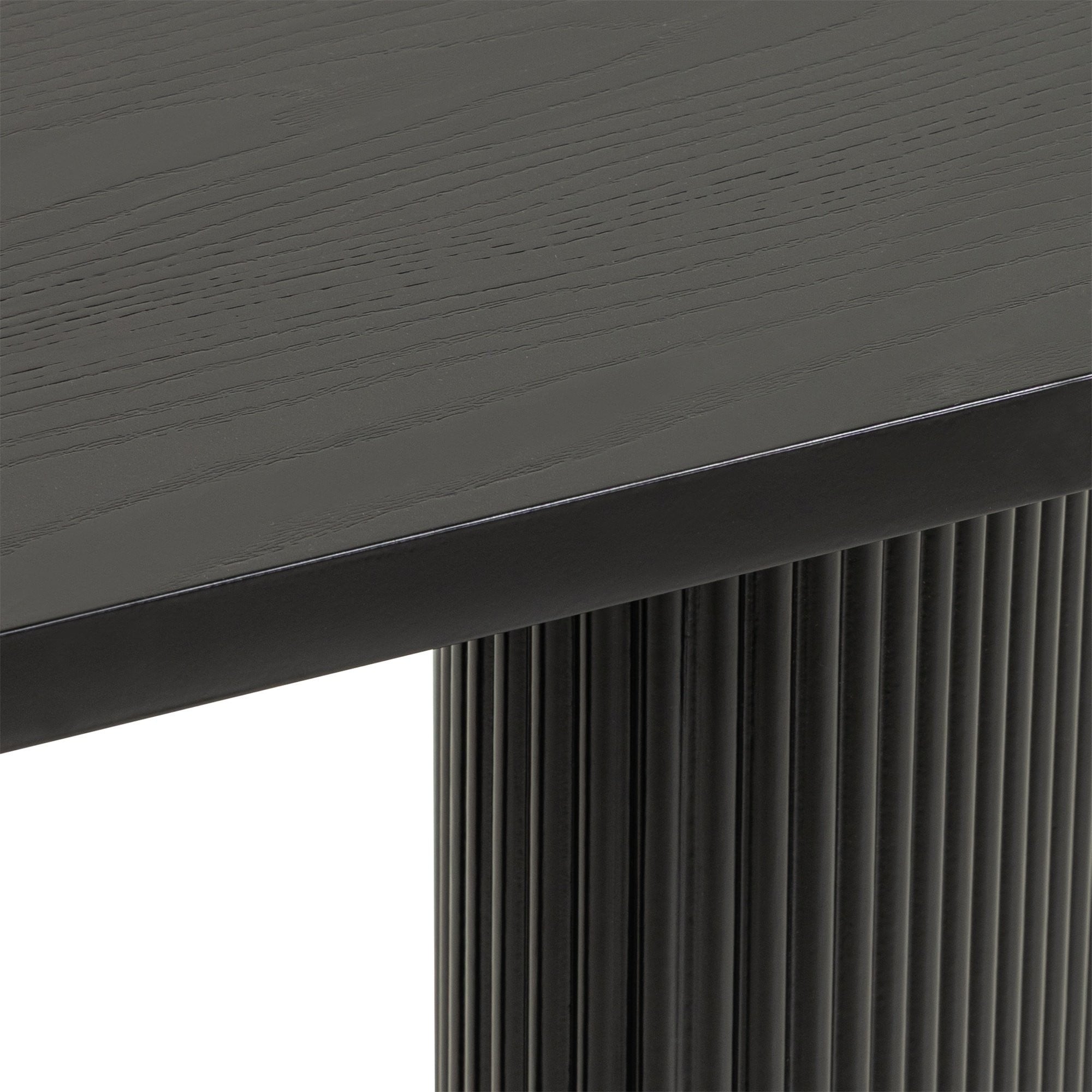 Desk PERIOL, black, lamellae, 140 cm