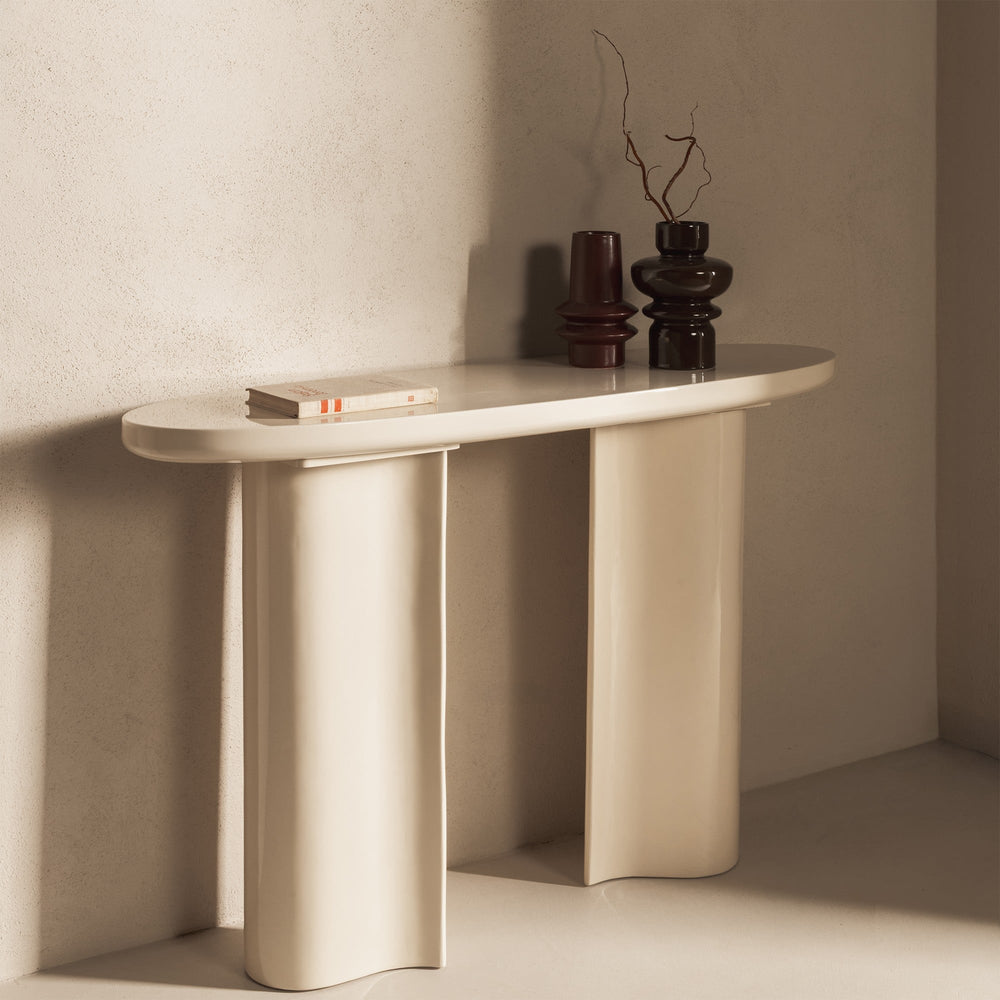 Desk SAFRAN, light beige, glossy, 120 cm