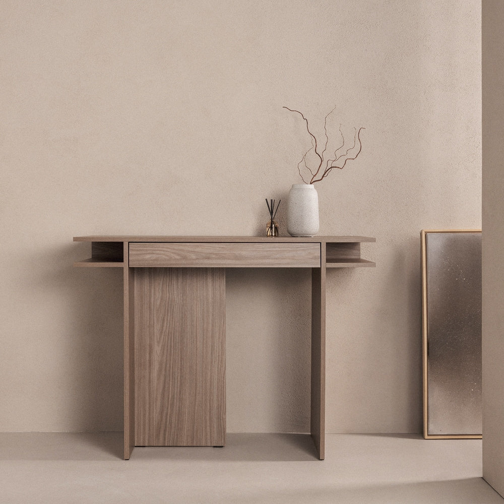 Writing desk GOLFE, with drawer, pearl oak
