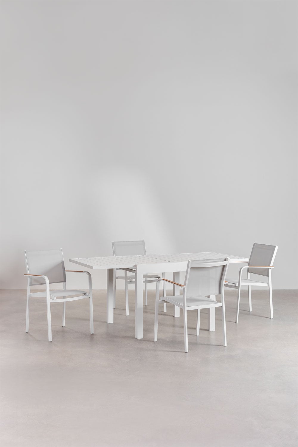 STARMI Outdoor Dining Set, Square, White