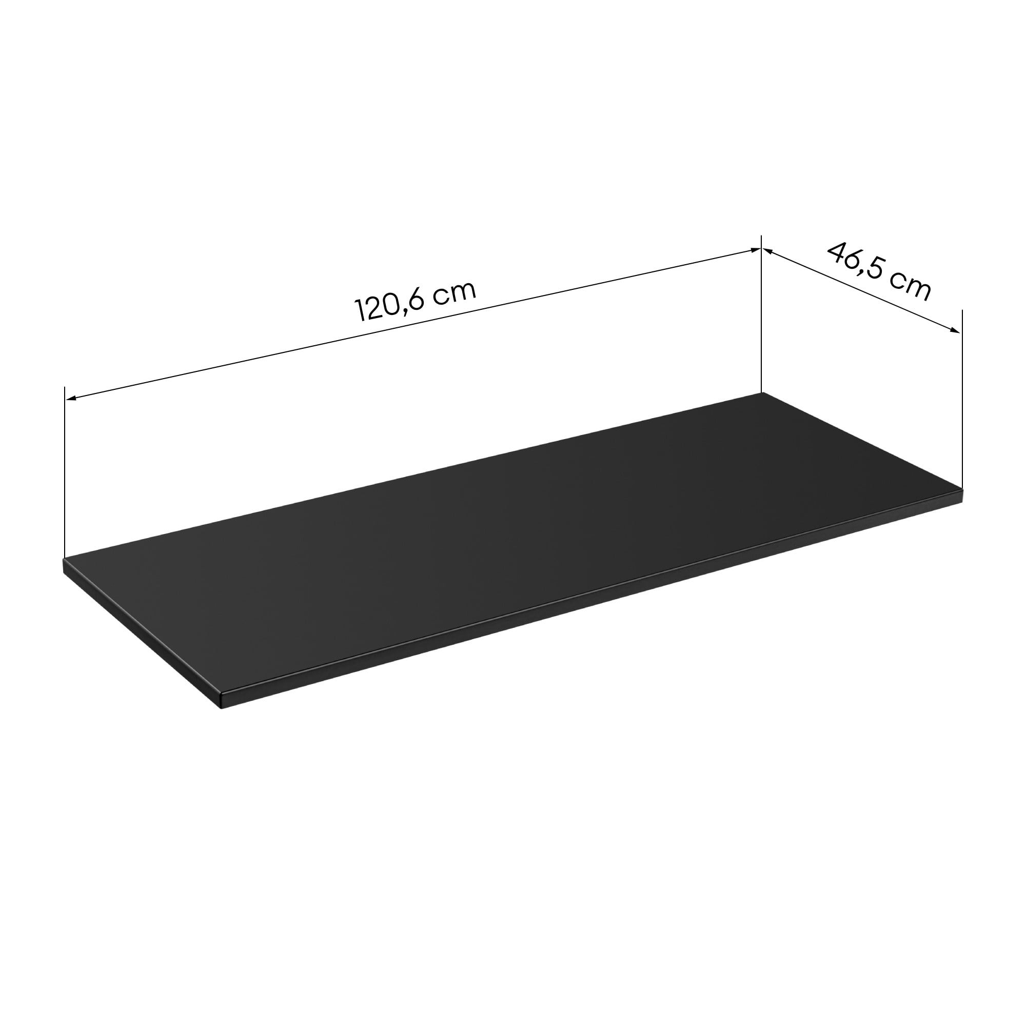 Vanity top ADORE BLACK, black, 120 cm