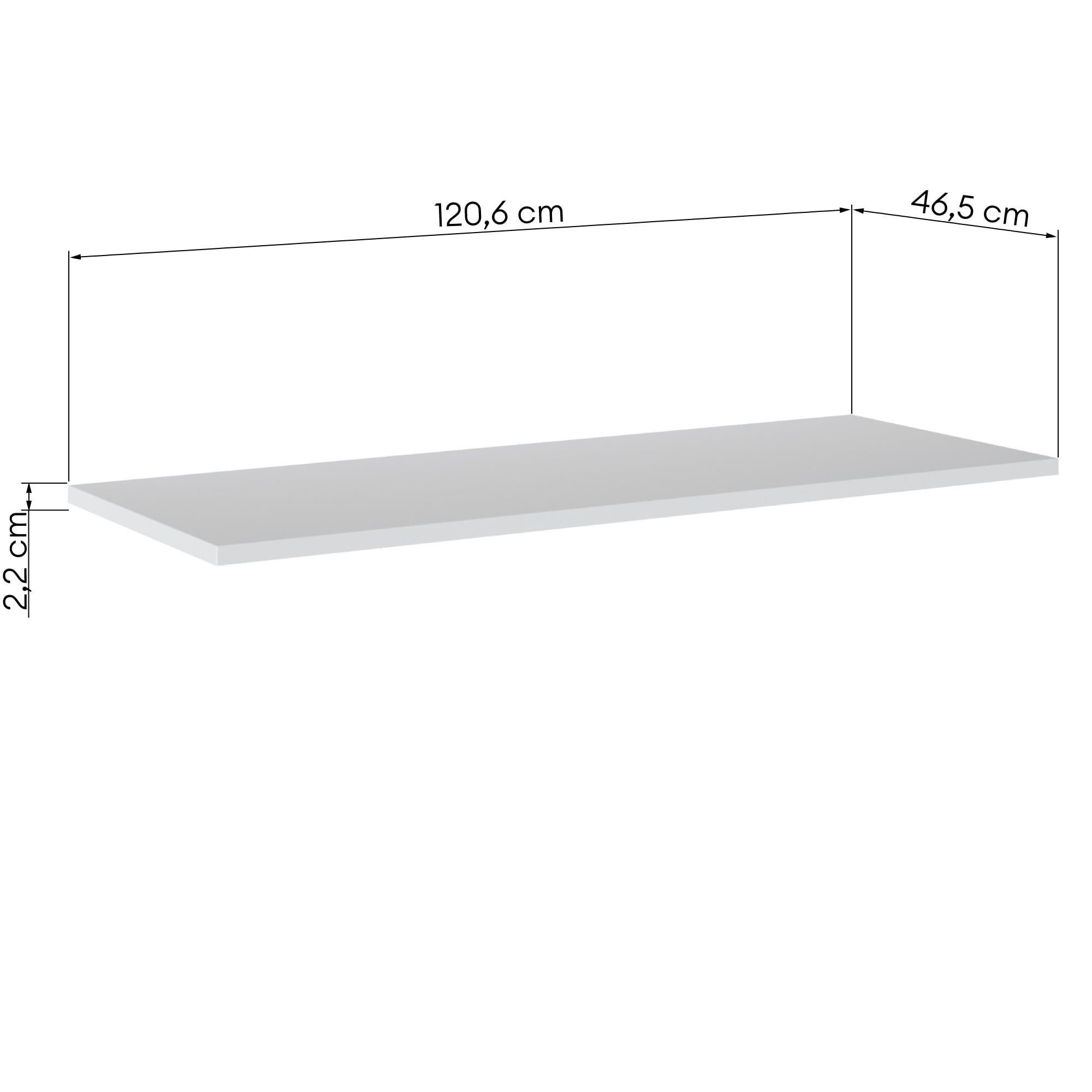 Bathroom Countertop ADORE WHITE, white, 120 cm
