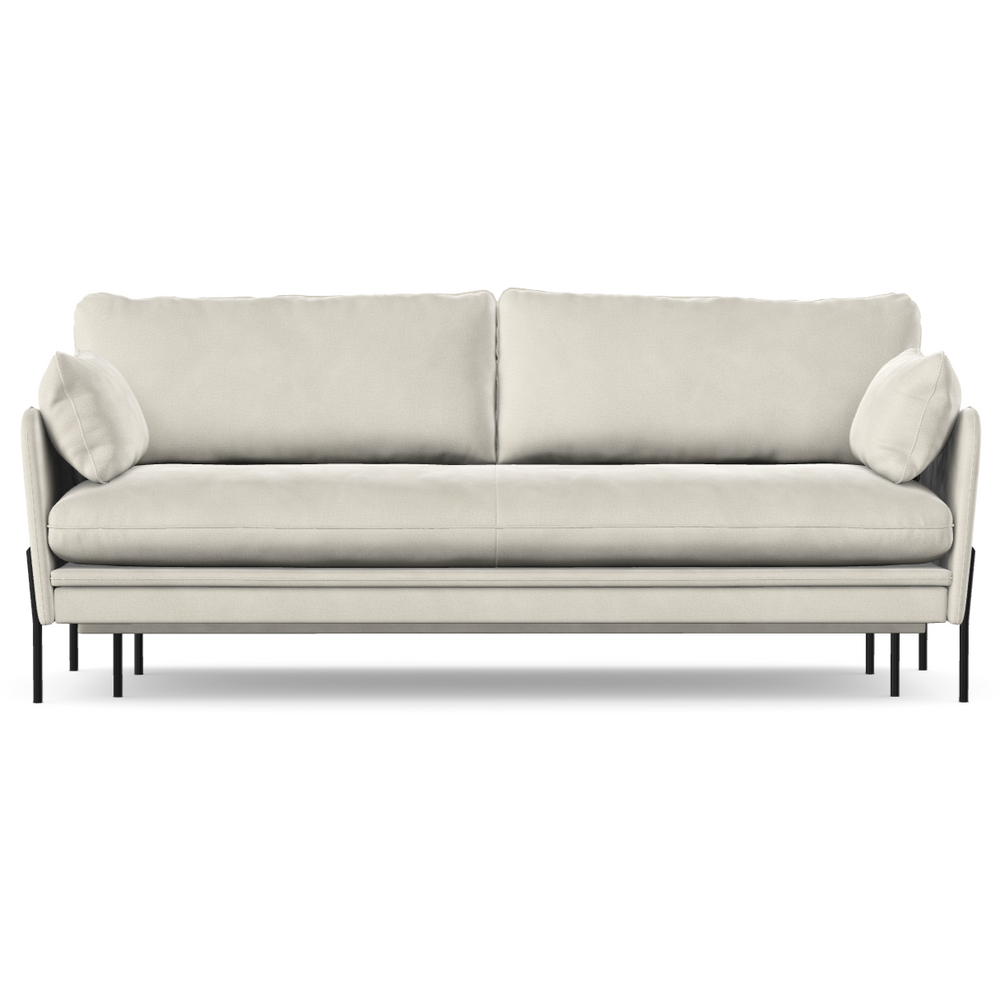 3 vietų sofa lova DONNIE, smėlio spalva, bone medžiaga