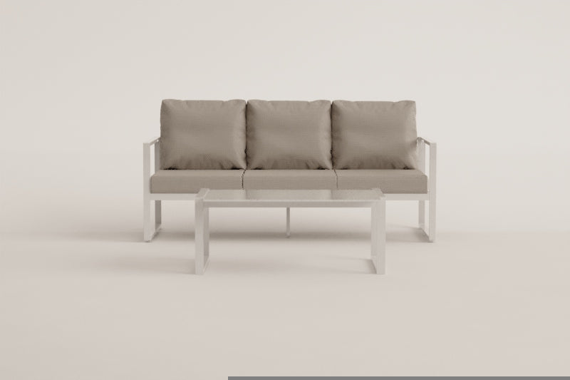 ALCANTO set, three-seater, olive green