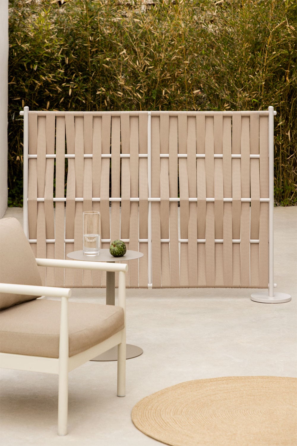 Outdoor screen set TUNAS, almond beige (2 pcs.)