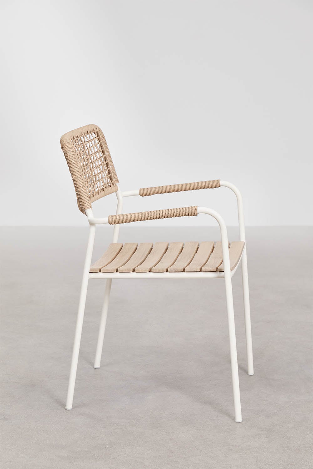 Outdoor set TILDA, round table, 2 chairs, white