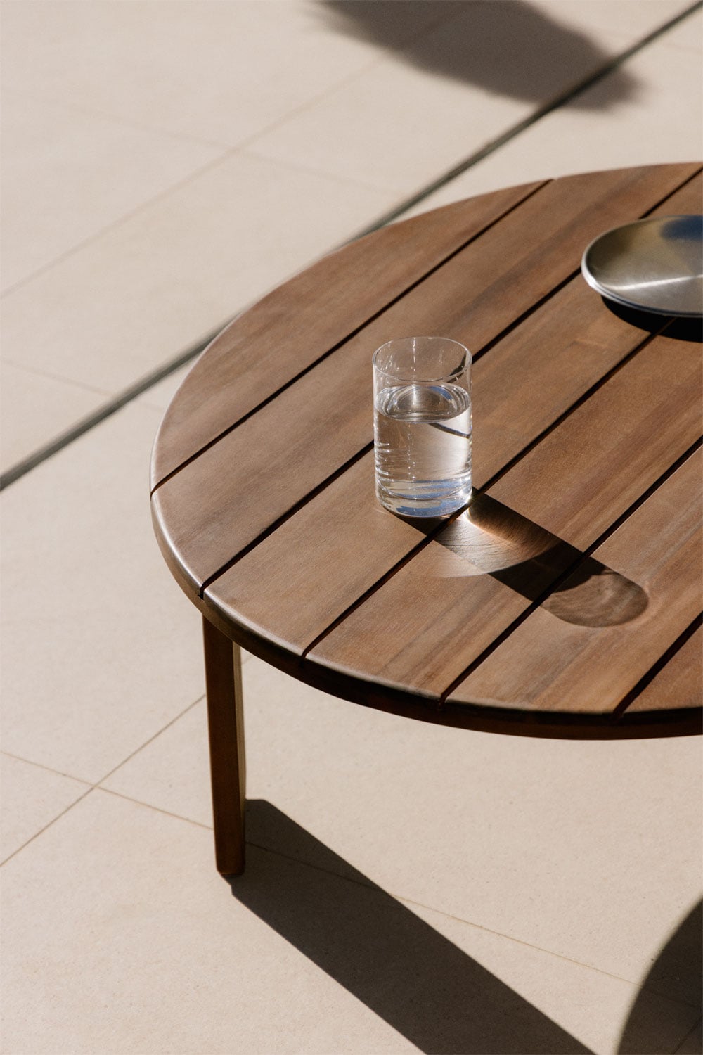 Oval outdoor table ULENO, acacia wood, dark acacia