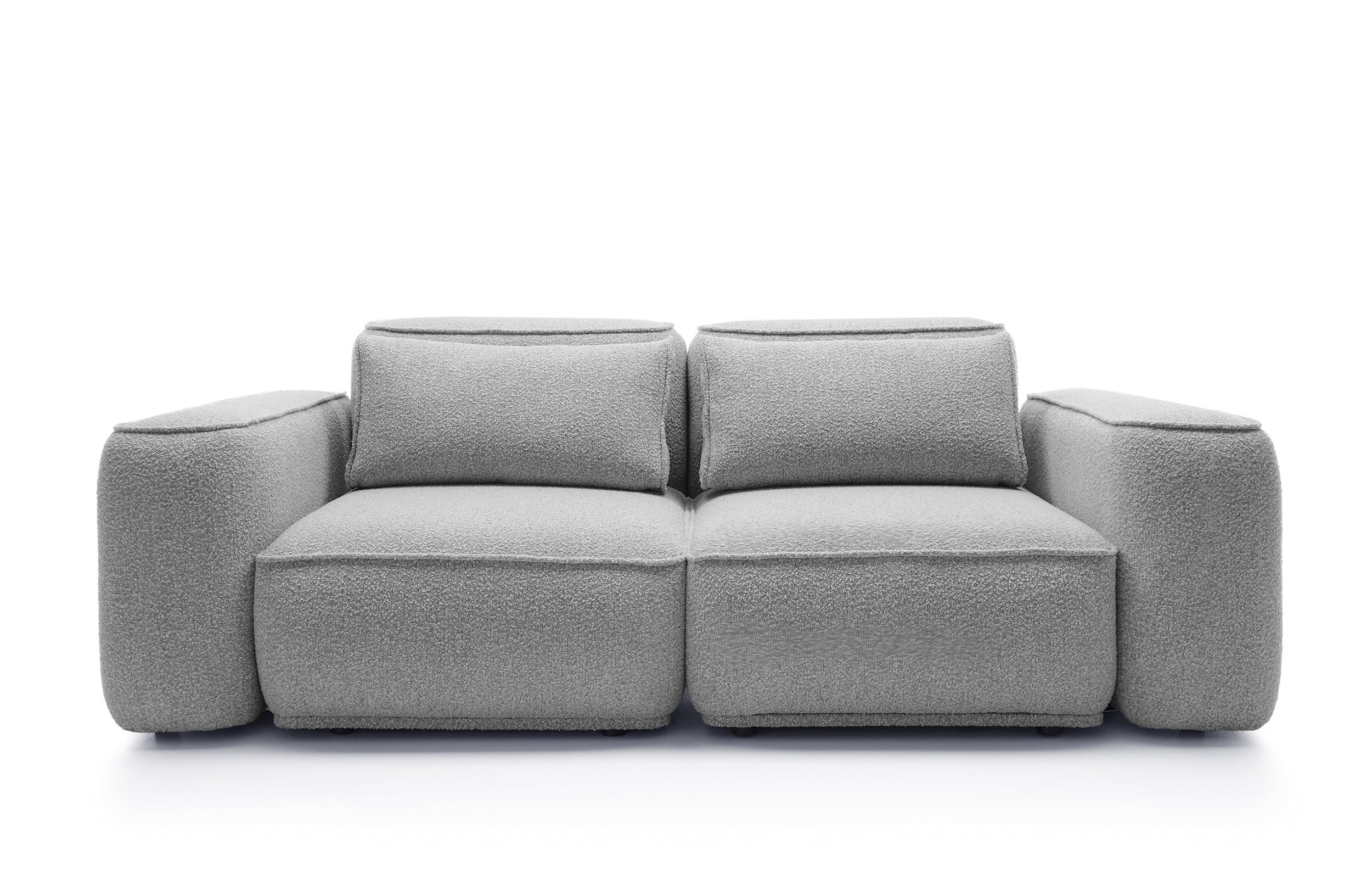 Sofa BILLY 2-vietė, bouclé sidabrinė