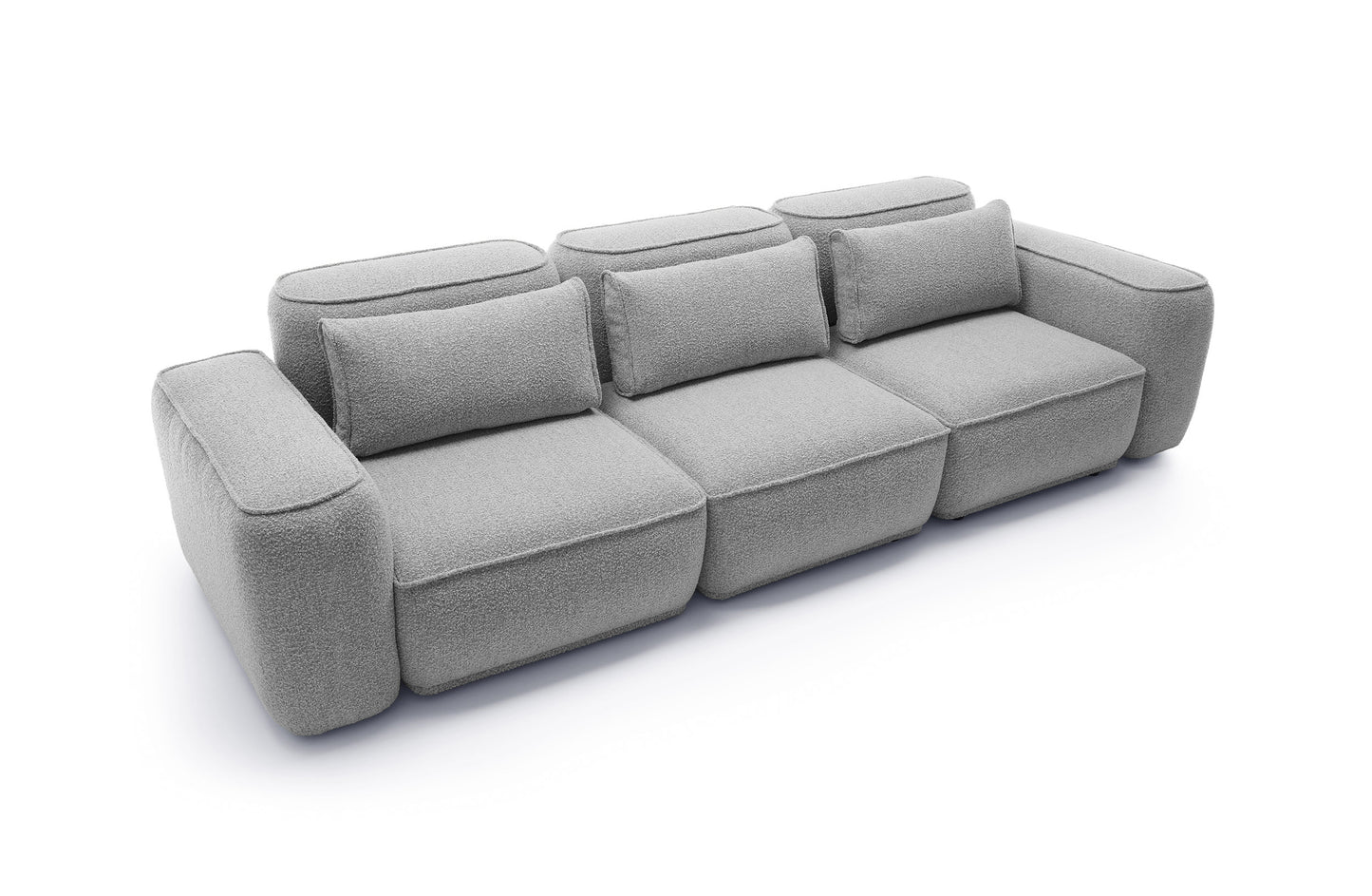 Sofa BILLY 3-vietė, bouclé sidabrinė