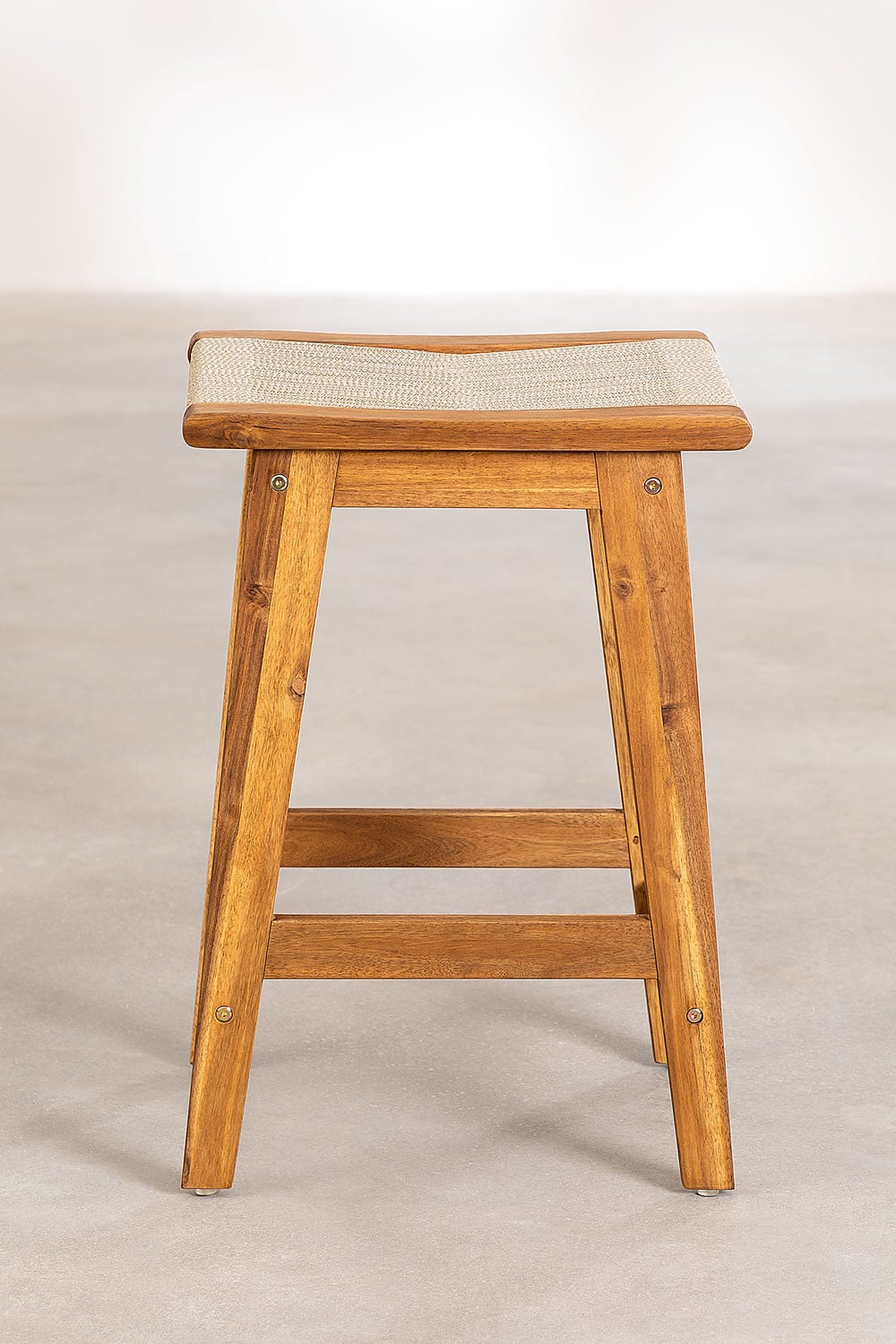 Outdoor bar stool TENAY, acacia wood, wheat brown
