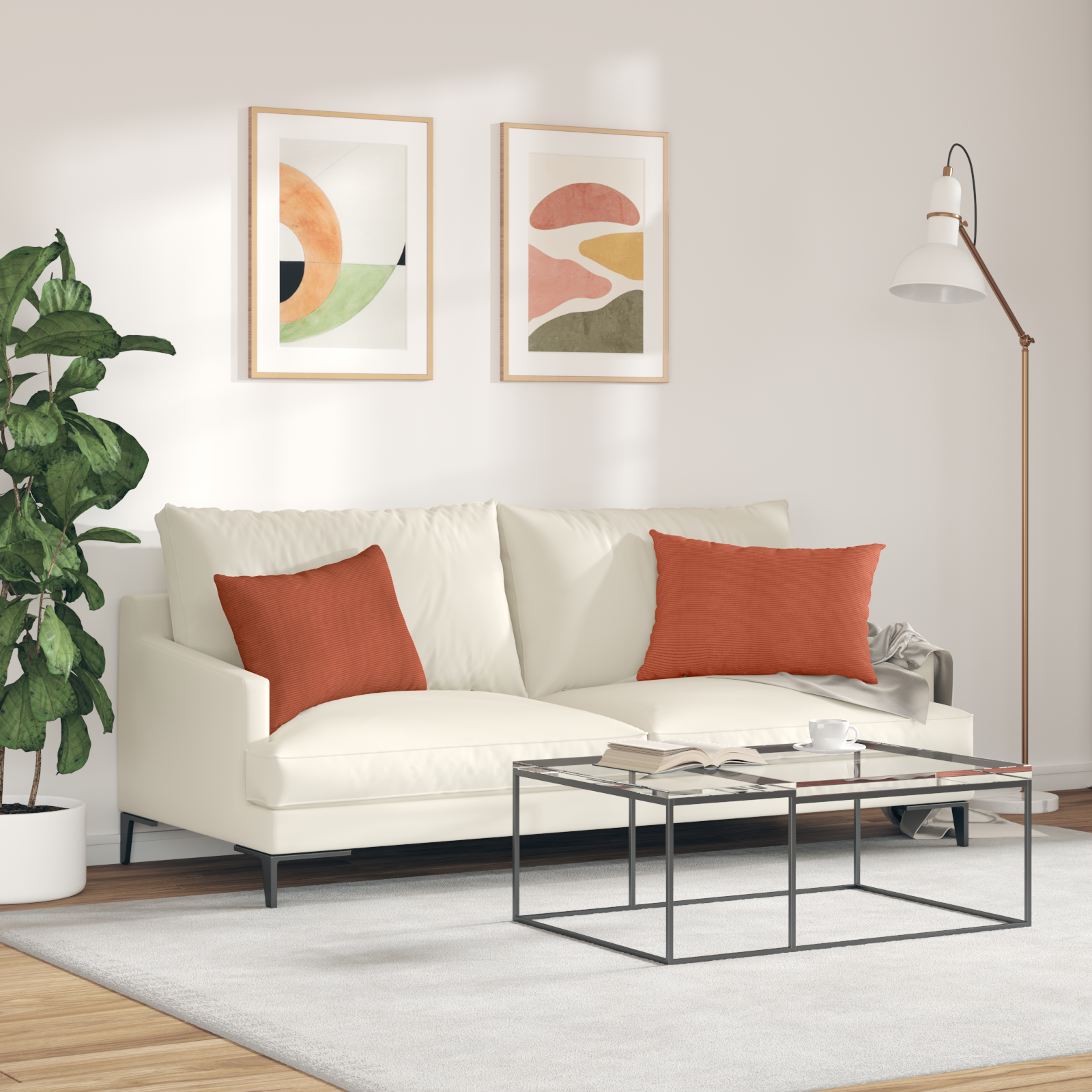 Sofa Cushions 2 pcs Red orange 60 x 40 cm