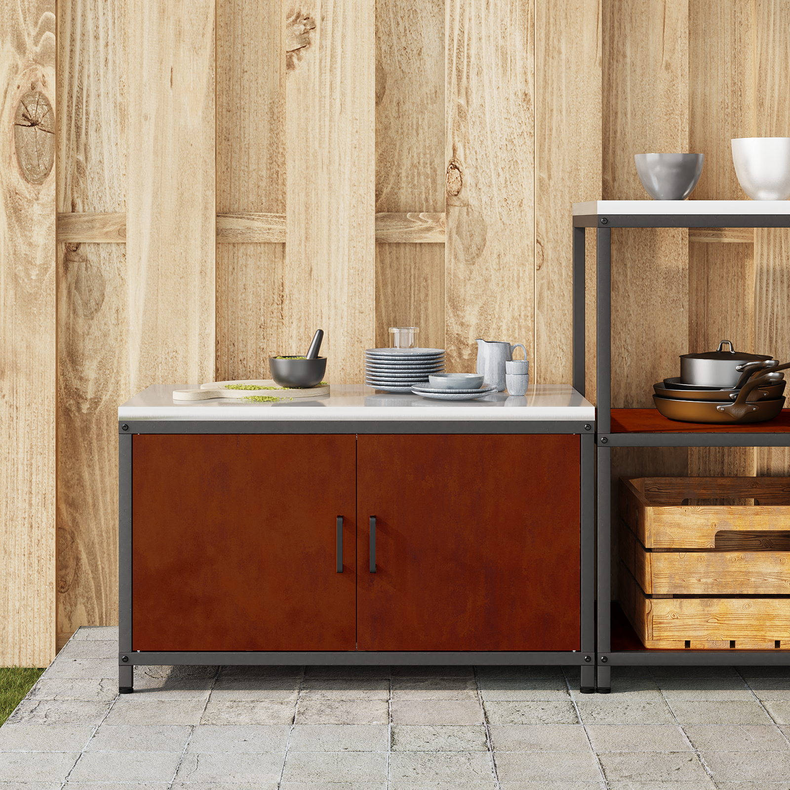 Kitchen storage Rusting 60 x 50 x 92 cm Steel