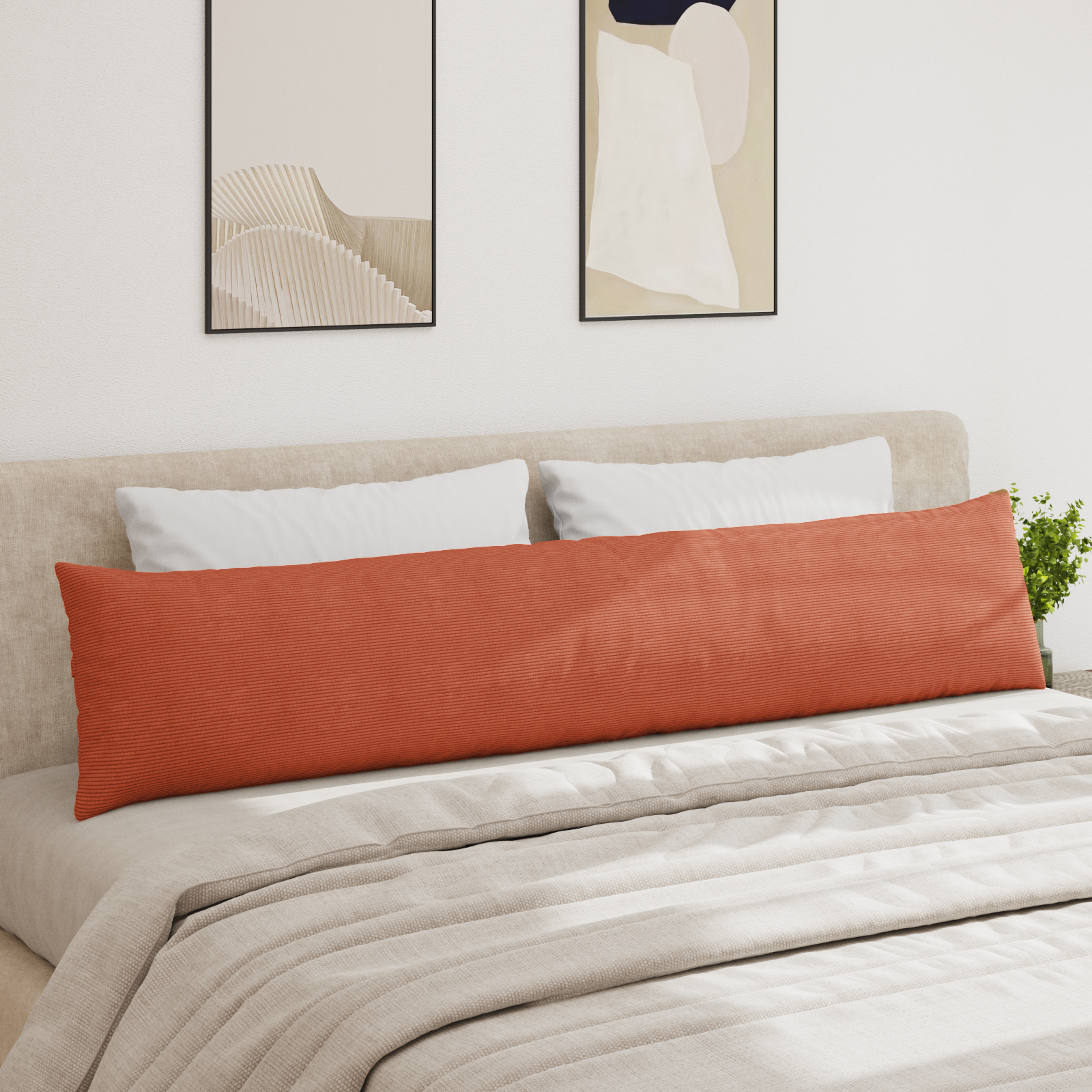 Sofa Pagalvės 2 pcs Raudona oranžinė 200 x 40 cm