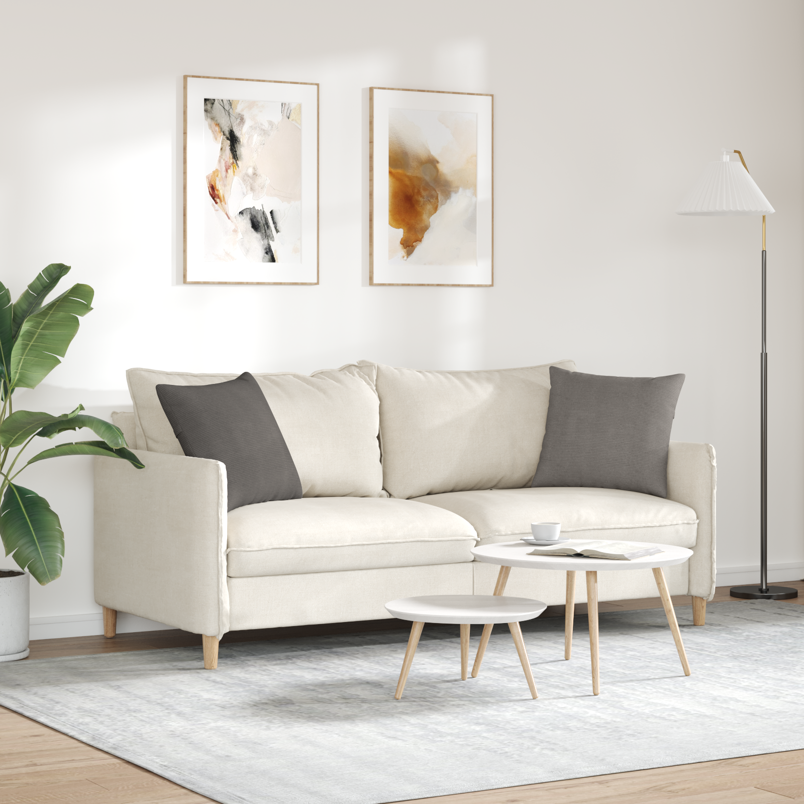 Sofa Pagalvės 2 pcs Šviesiai pilka 45 x 45 cm