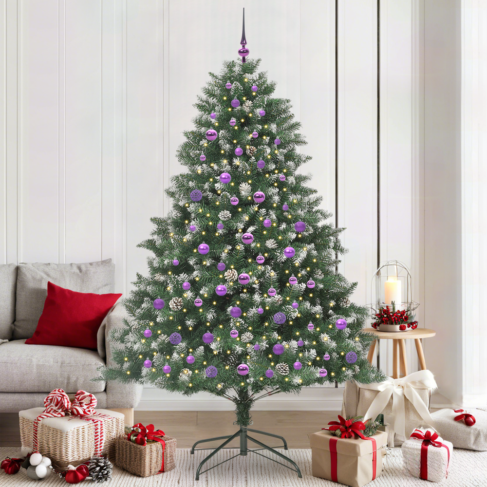 Artificial Christmas Tree Green 210 cm PVC, plastic and steel