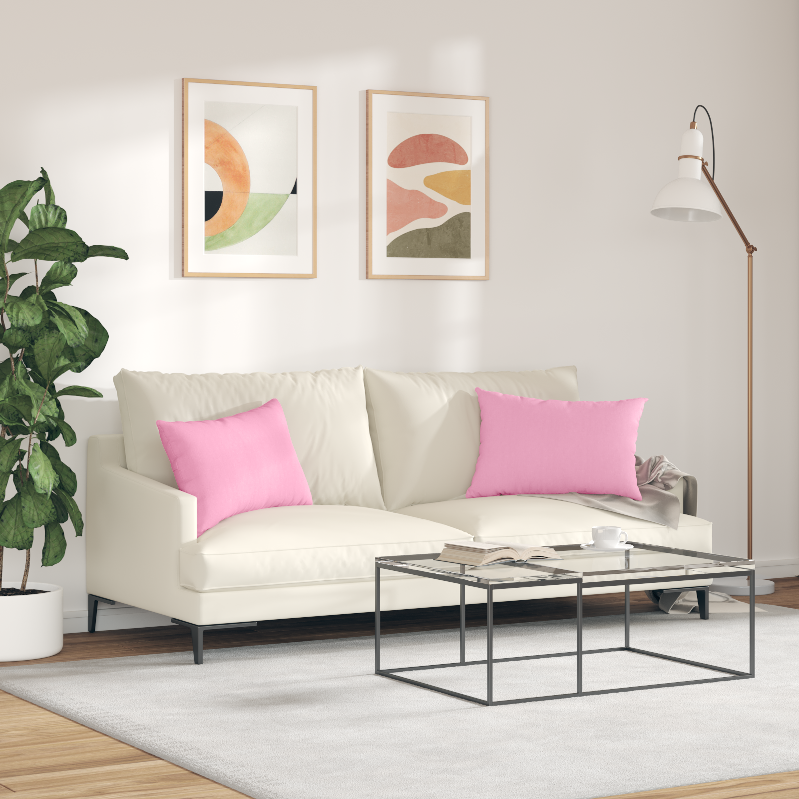Sofa Pagalvės 2 pcs Rožinė 60 x 40 cm audinys