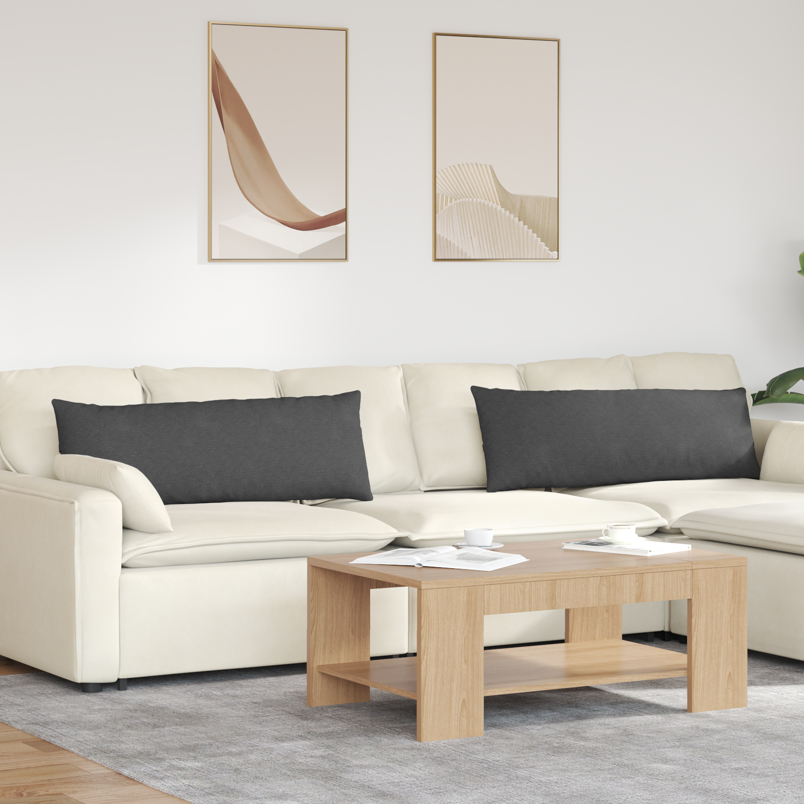 Sofa Spilveni 2 gab. Tumši pelēki 120 x 40 cm