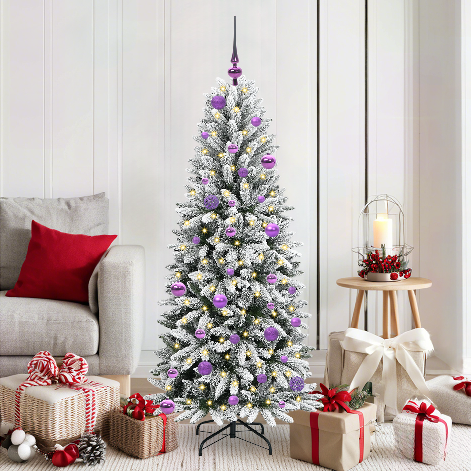 Mākslīgā Ziemassvētku eglīte AURORA HORIZON ar 150 LED balto statīvu 150 cm.