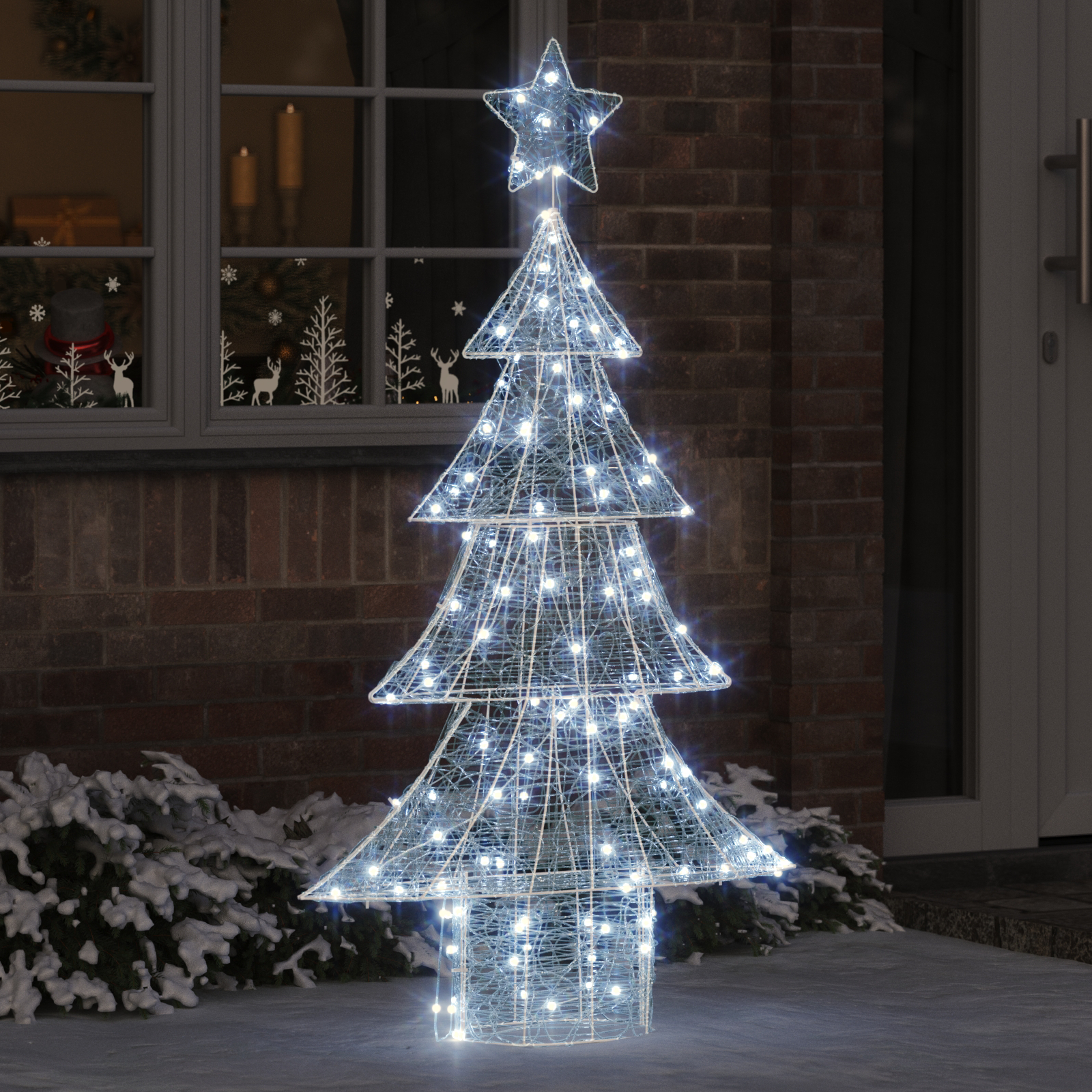 Kalėdų eglutė su 160 LED Šalta balta 150 cm Akrilas
