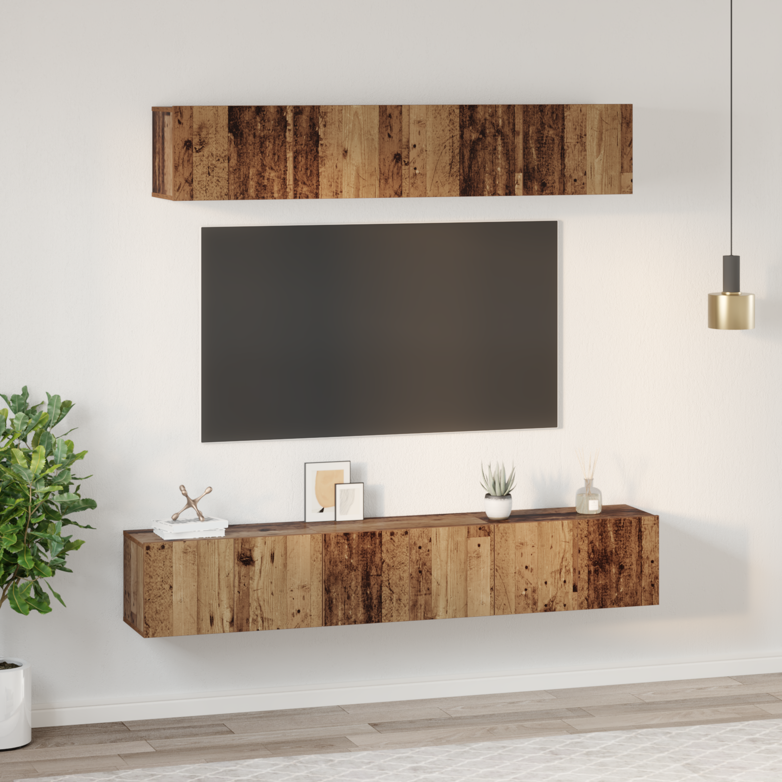 TV spintelės komplektas 5 pcs Sena mediena Standartinė Vidutinė