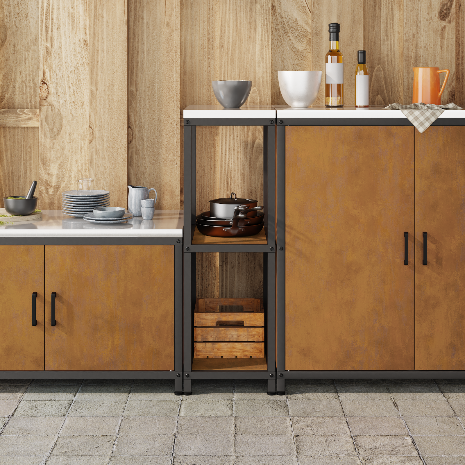 Kitchen storage Rusting 60 x 50 x 92 cm Steel