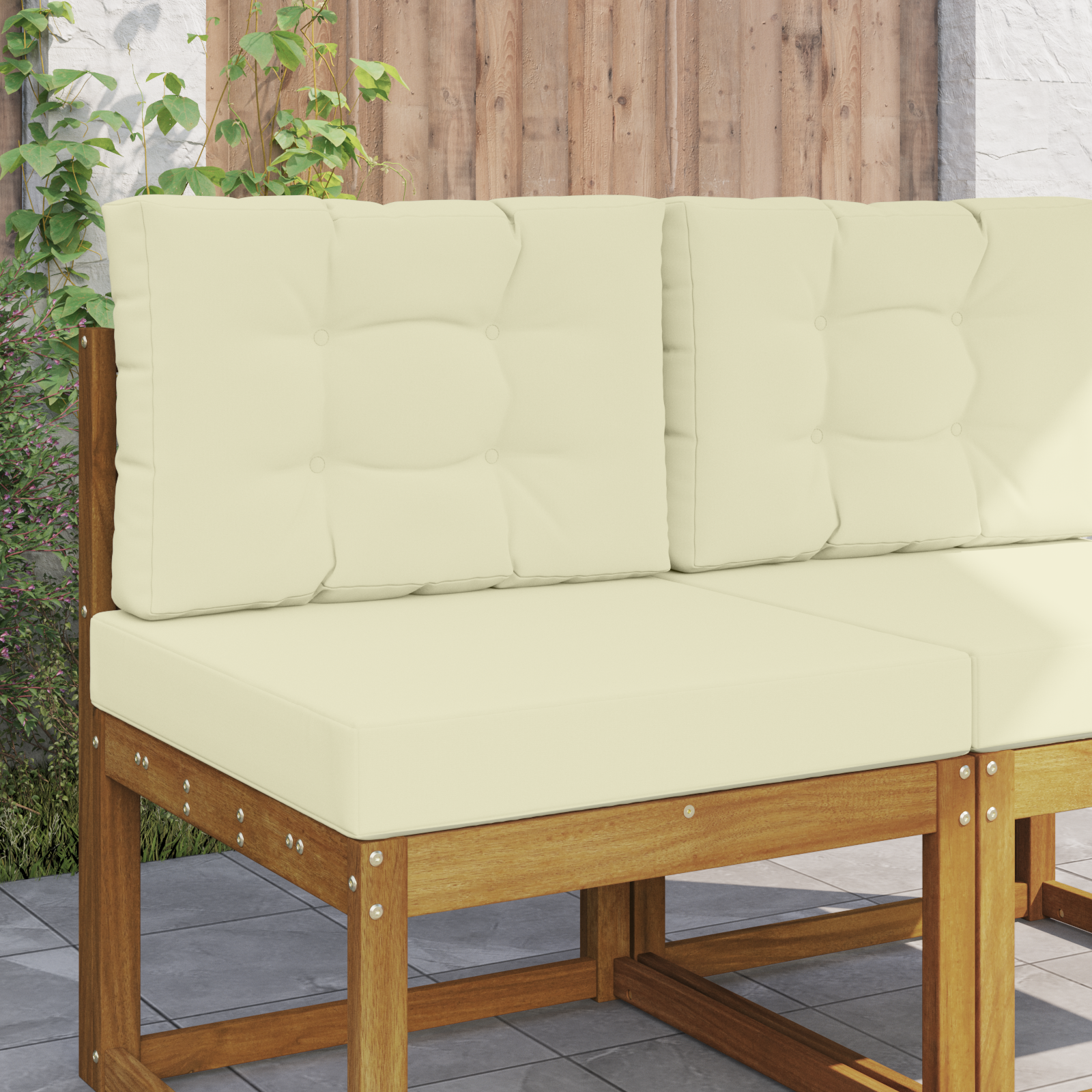 Lauko sofa pagalvėlė 2 pcs Kreminė Poliesteris