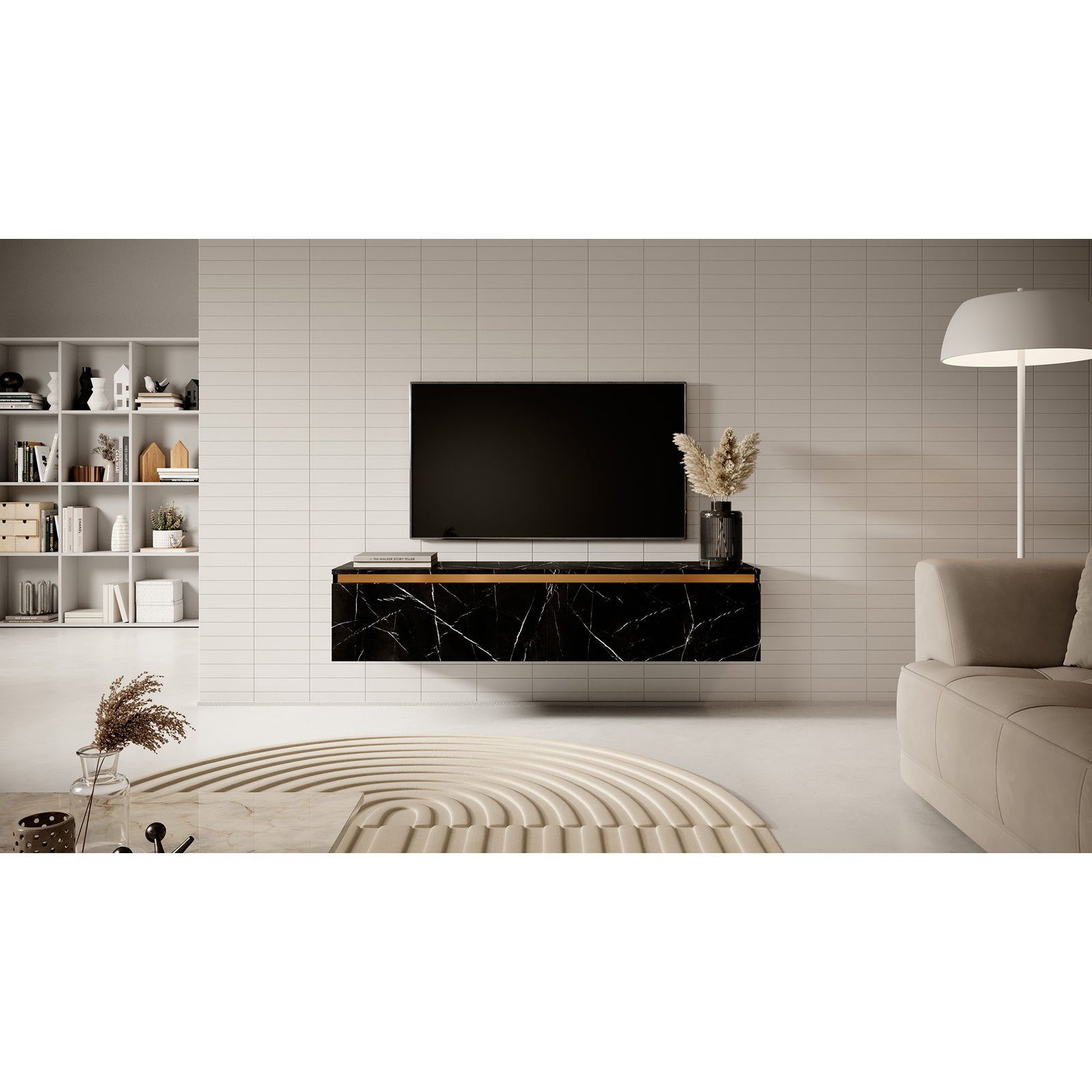 TV staliukas SENEY, juodas, 140 cm