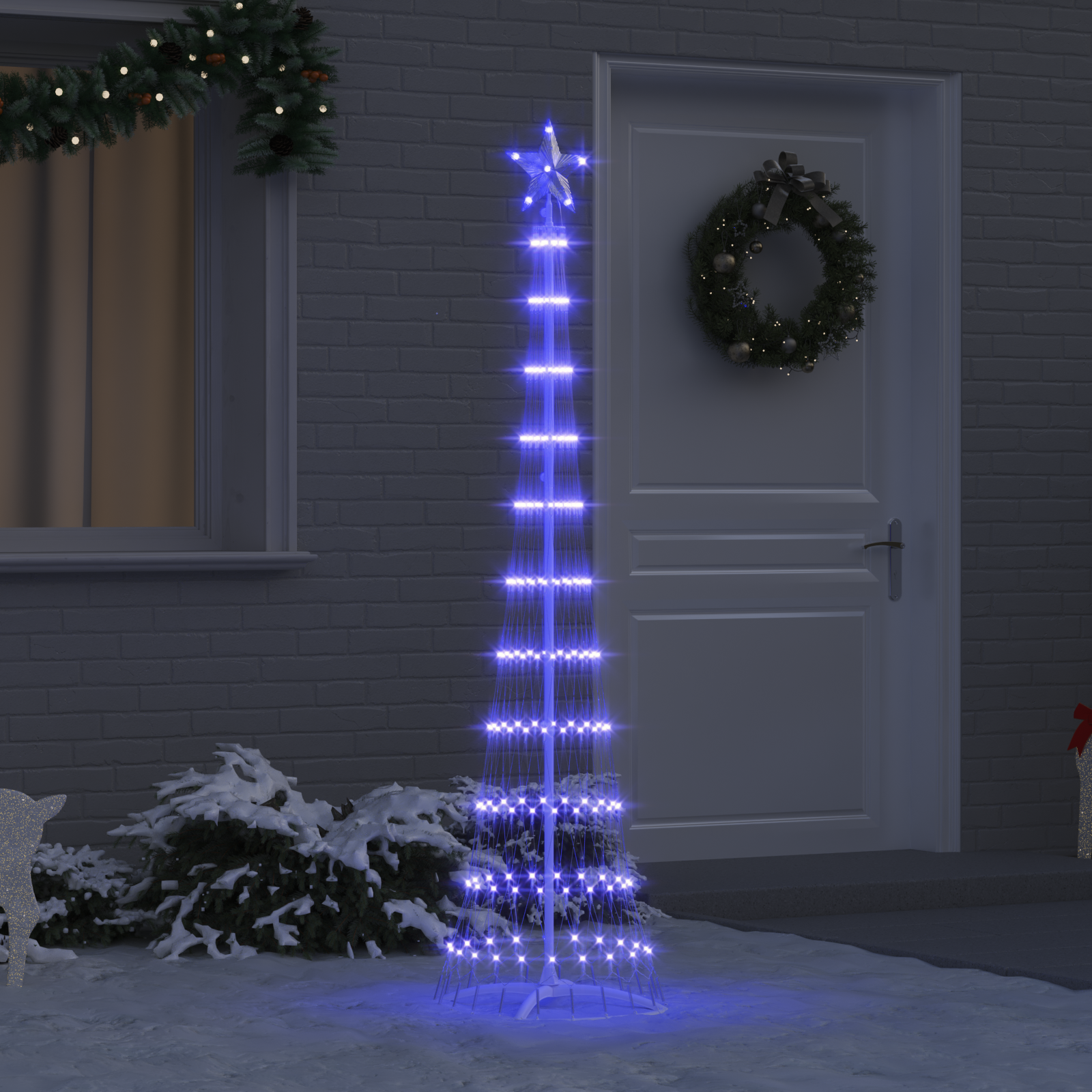 LED Kalėdų medis WINTER WINTER, su 230 LED Mėlyna 51 x 51 x 190 cm. metalas