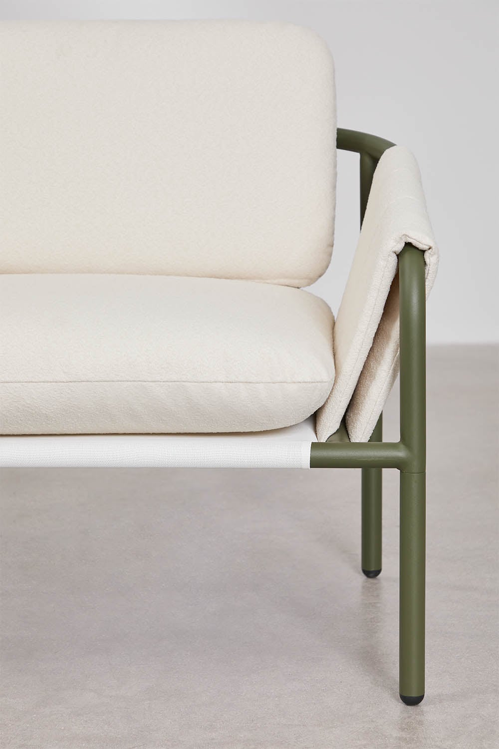 ZUNIKA two-seater outdoor sofa, fabric, oiled green