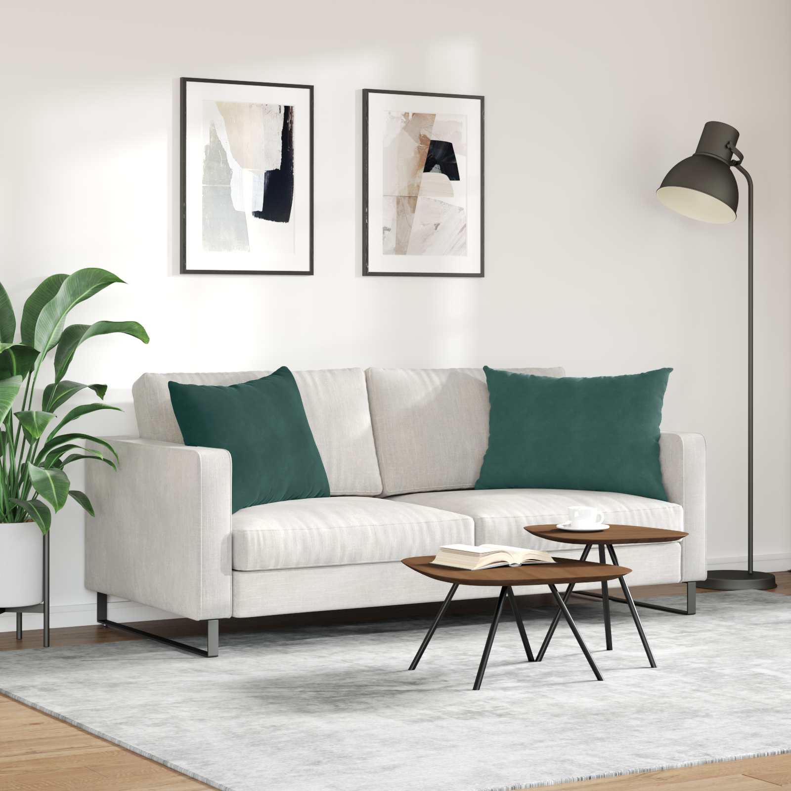 Sofa Pagalvės 2 pcs Tamsiai žalia 70 x 50 cm Kordūrinis audinys