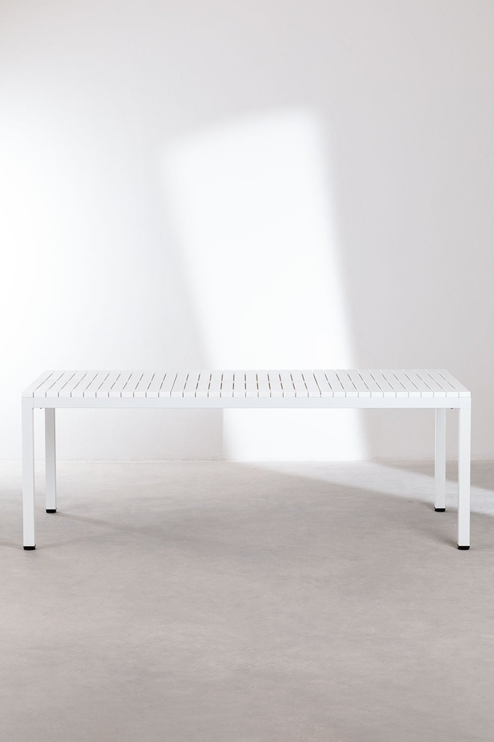 Valgomojo stalas MARTYNA, 210x100 cm, aliuminis, balta gardenia