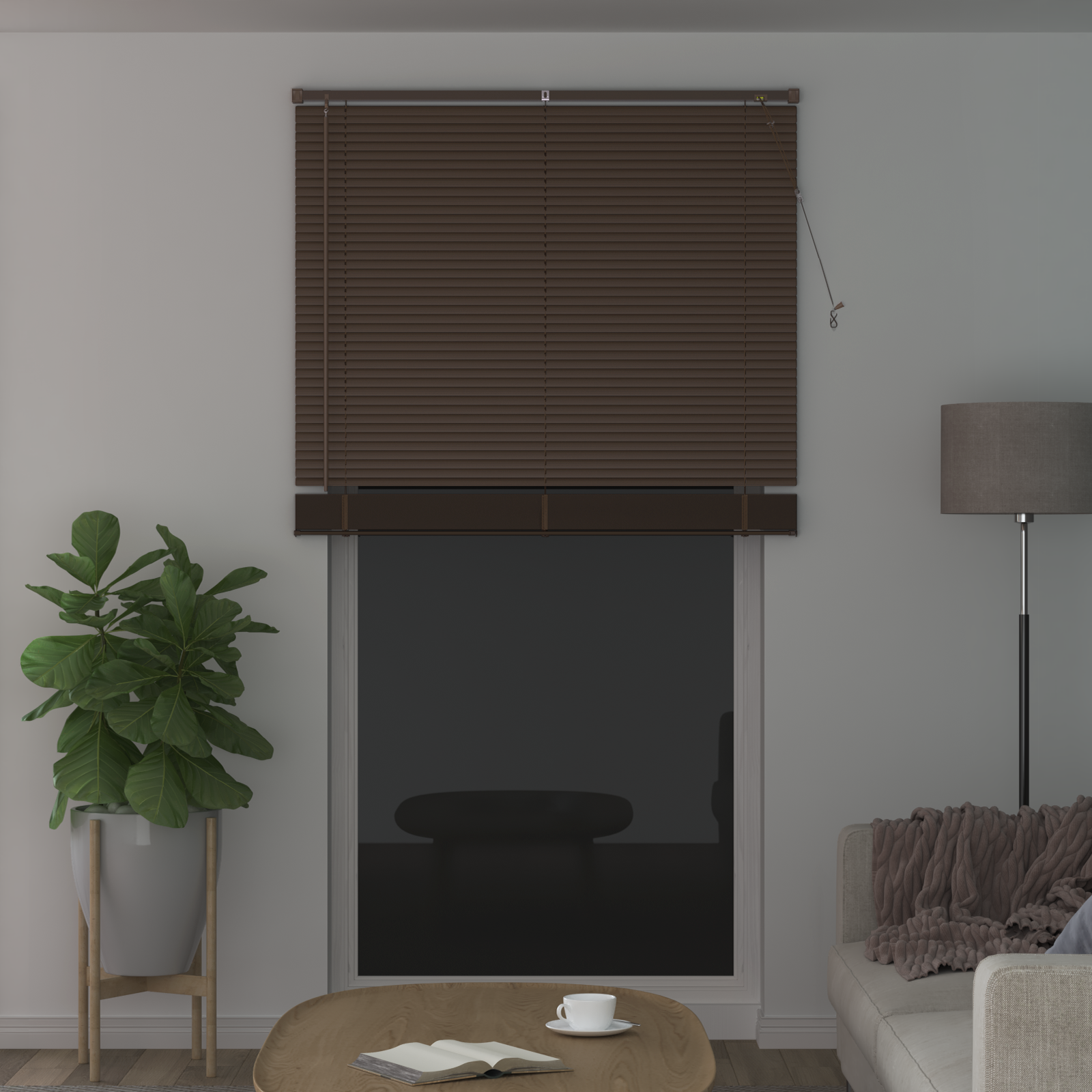 Venecijos žaliuzės Tamsiai ruda su raštu 213 x 120 cm PVC