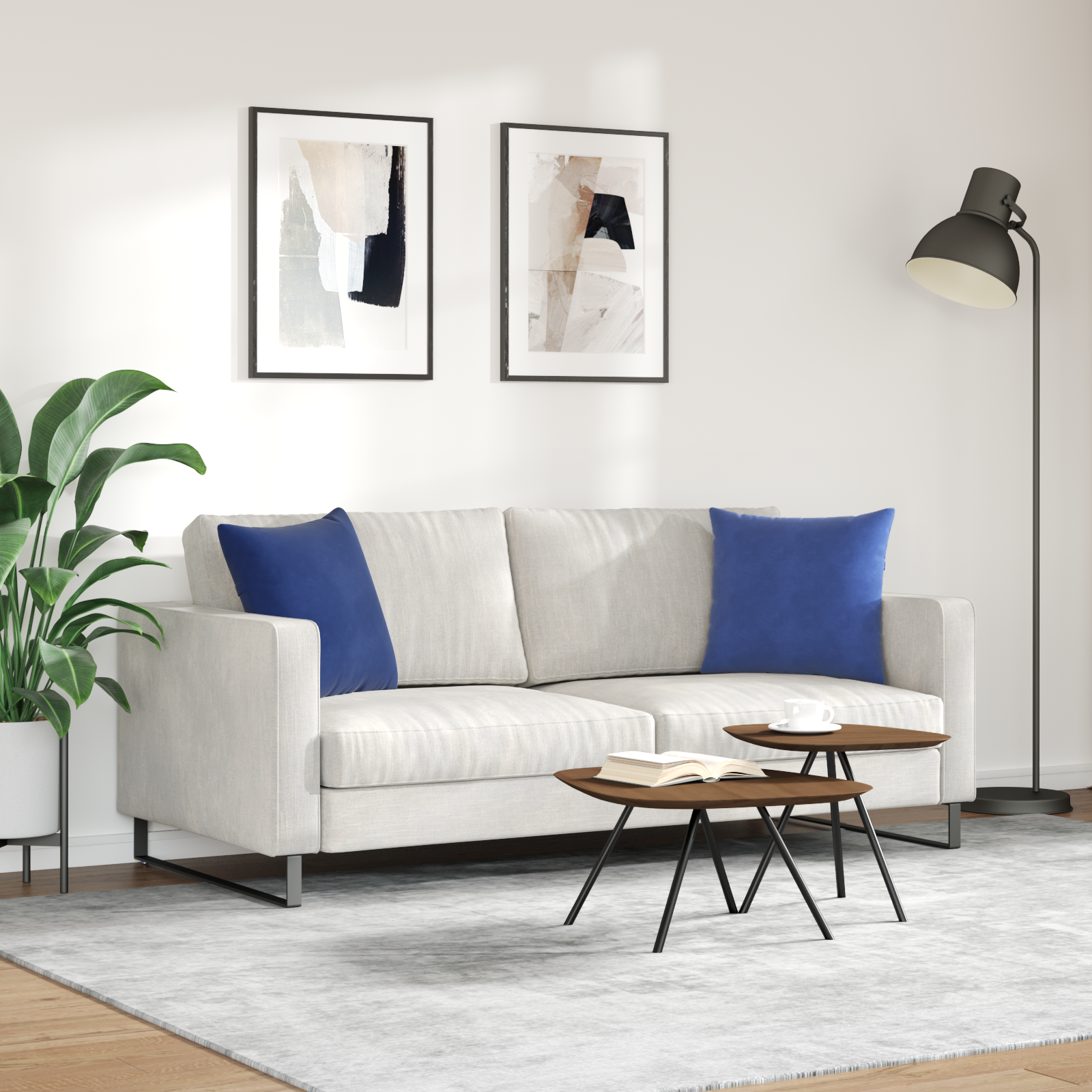 Sofa Cushions 2 pcs Police blue 45 x 45 cm