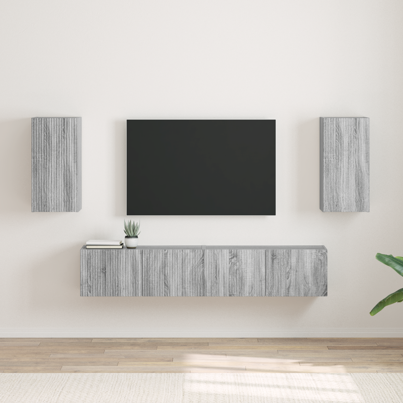 TV sieninė spintelė 2 pcs Pilkas Sonoma 30 x 31 x 60 cm