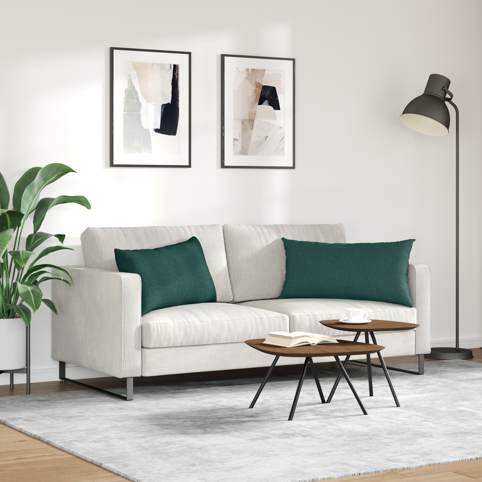 Sofa Pagalvės 2 pcs Tamsiai žalia 80 x 40 cm audinys