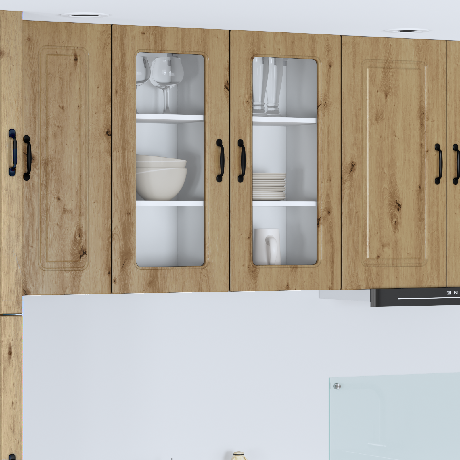 Kitchen wall cabinet with shelf 2 pcs Artisan oak