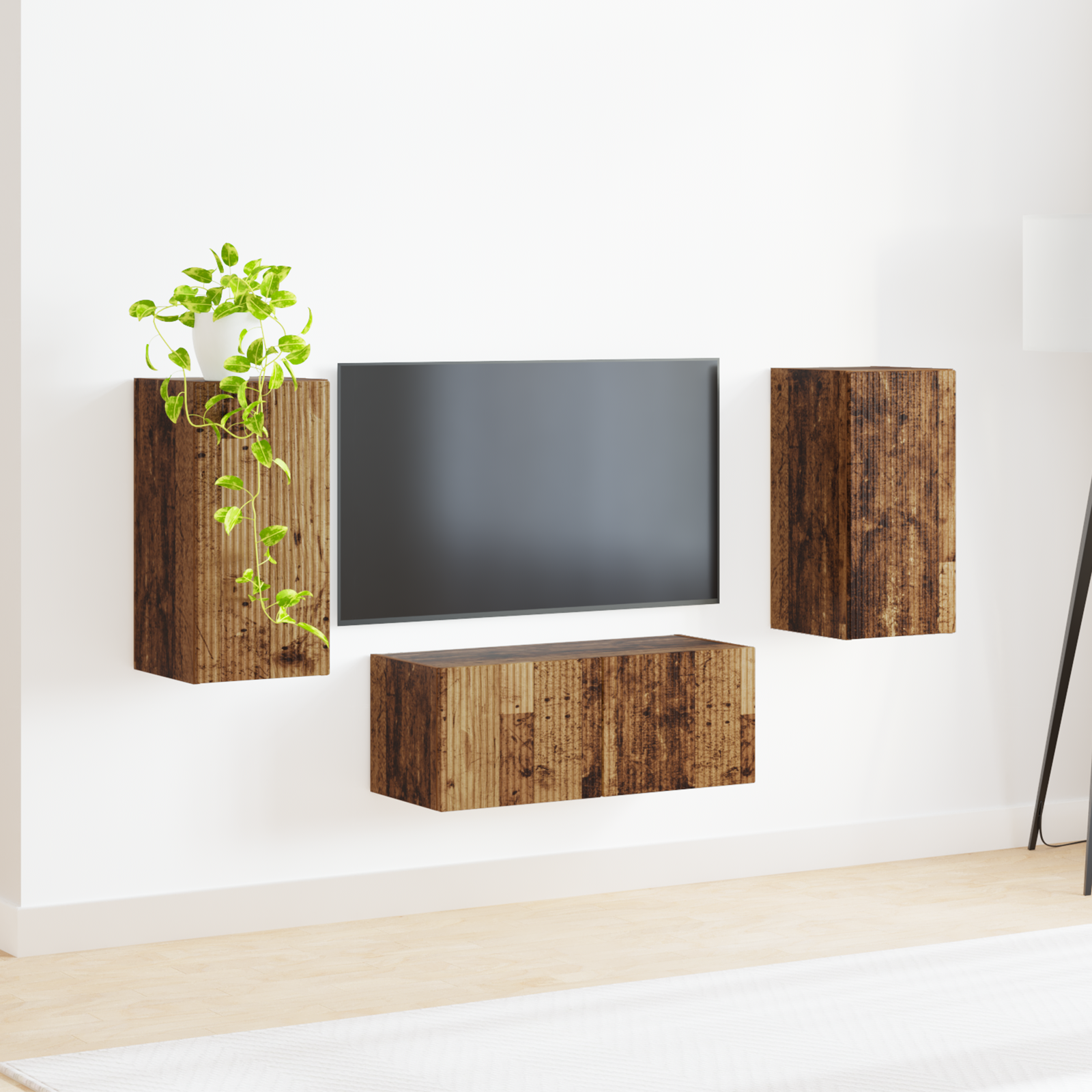 TV cabinet set 6 pcs Old wood Engineered wood